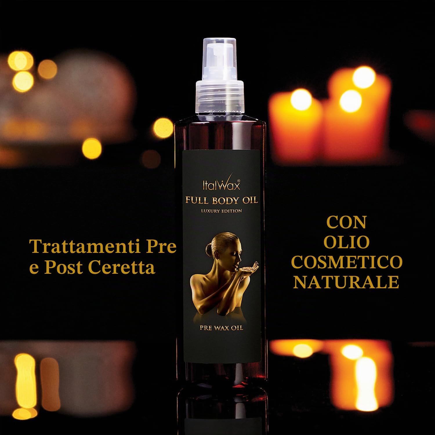 Italwax Luxury Full Body Oil - 250ml – Olio per la preparazione della pelle prima della depilazione con ceretta a caldo – Permette una facile applicazione della cera