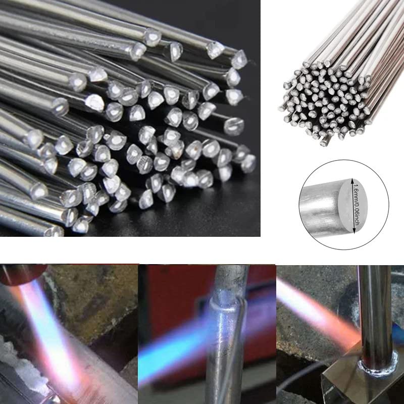 Srebrne pręty do lutowania twardego aluminium, Aluminum Welding Rods 1.6-2mm Diameter 25-50cm Length Pack Of 10 Or 20 PCS(1.6mm-50cm,20pcs)