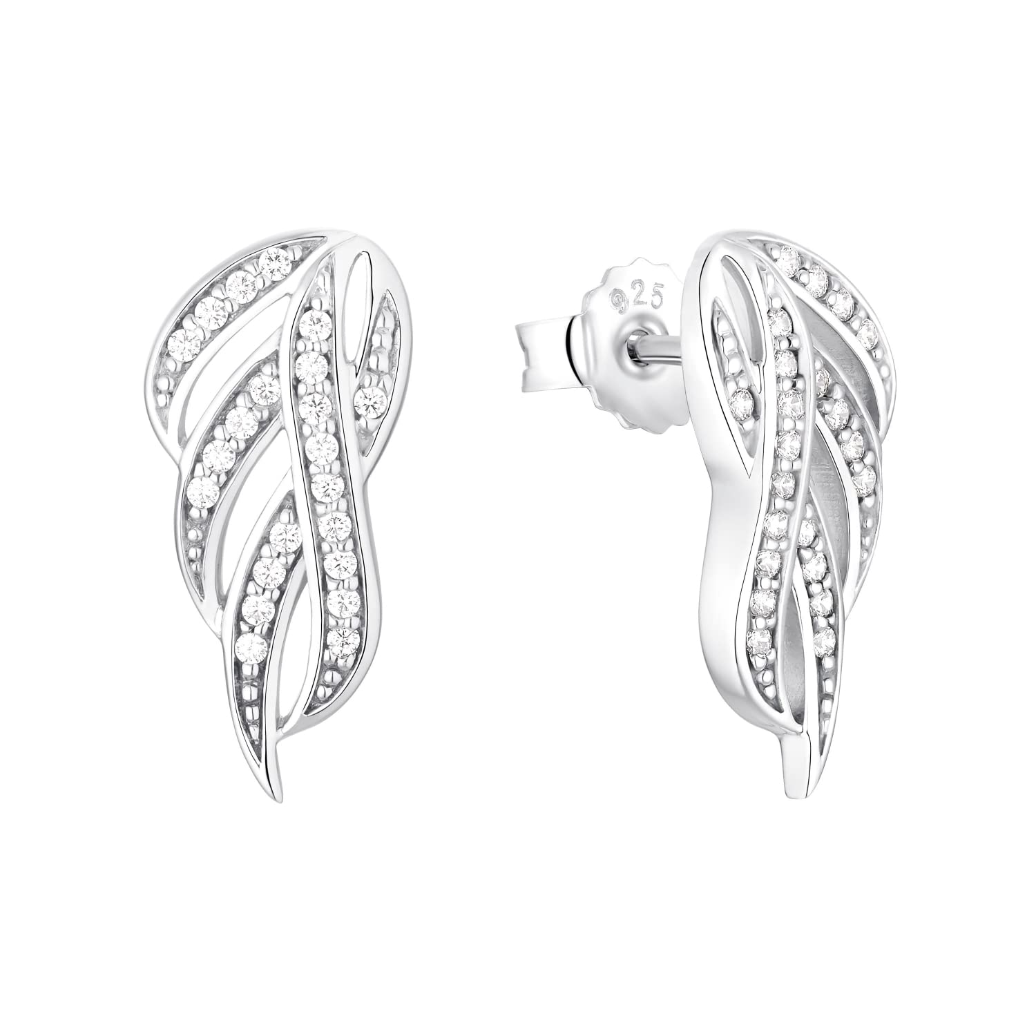 amorAmor Ohrstecker 925 Sterling Silber Damen Ohrschmuck, Silber, Kommt in Schmuck Geschenk Box