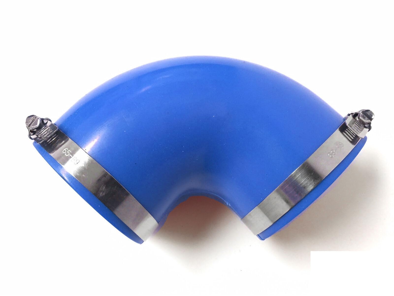 90 Degree Elbow PVC Rubber with 2 Clamps (2.5"-2.5" Blue)