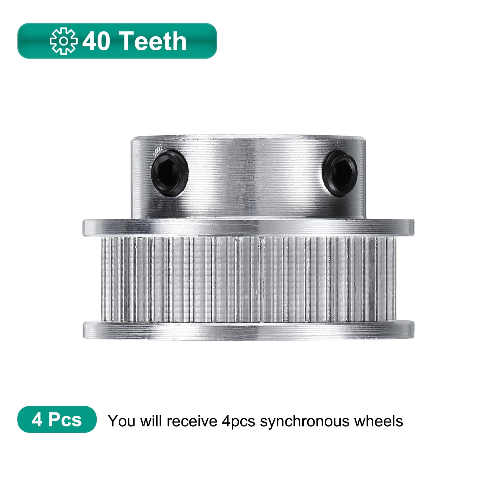 QUARKZMAN 4 Pezzi GT-2 40T Puleggia Sincrona Foro 12mm Puleggia Dentata Alluminio 40 Denti Adatta Per Cinghia 6mm Per Stampante 3D CNC (Con Chiave)