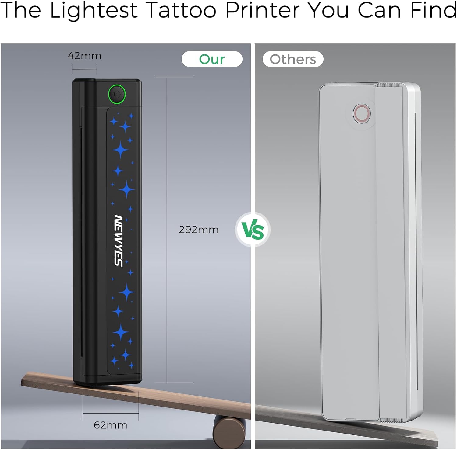 NEWYES Tattoo Stencil Printer Wireless Portable Tattoo Printer Kit Thermal Tattoo Machine for Tattoo Artists & Beginners, Matte Effect Clear Printing, Compatible with Mobile Phone, Pad, PC