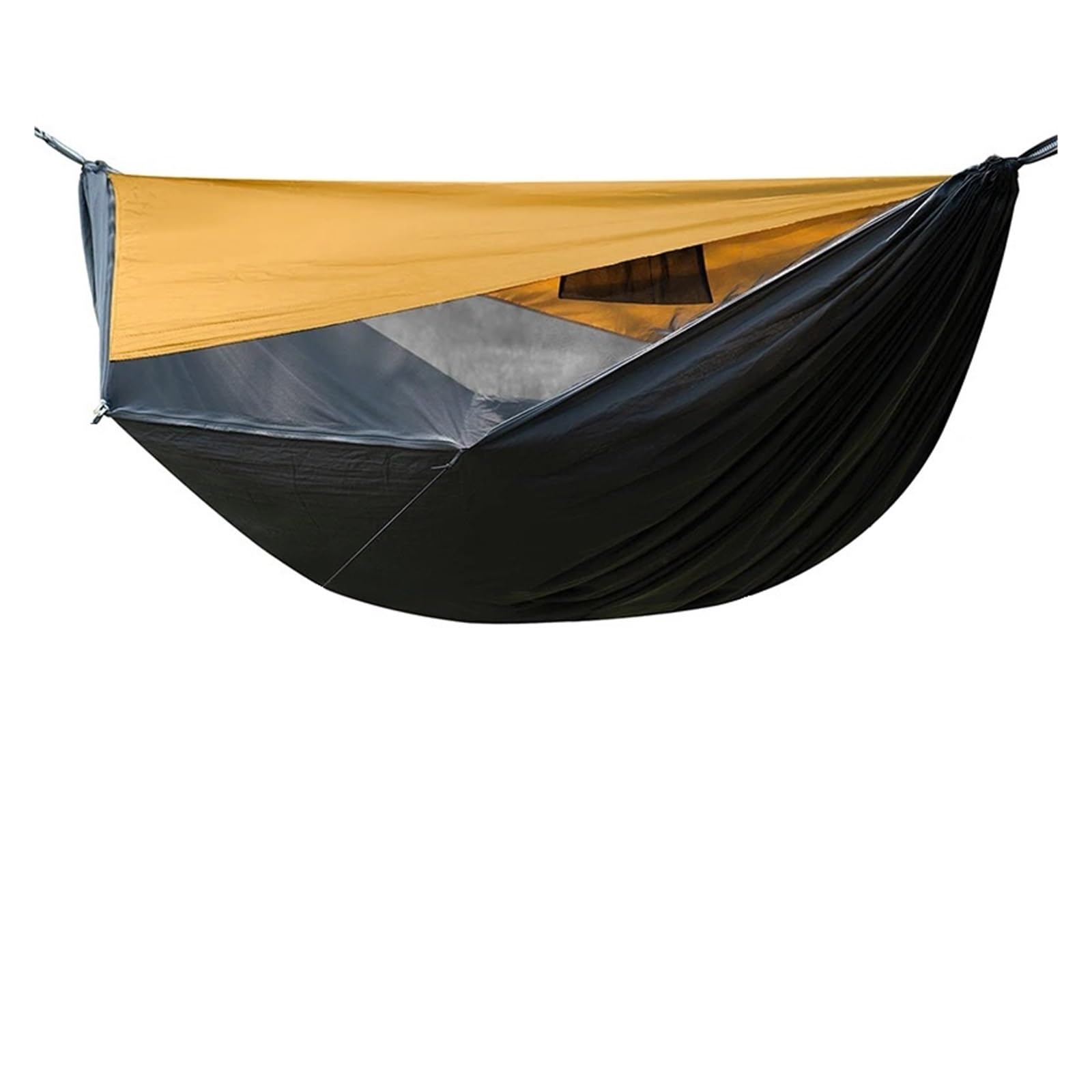Hamaca de Camping con mosquitera y sombrilla, Ideal for mochileros, Senderismo Viajes(Yellow)