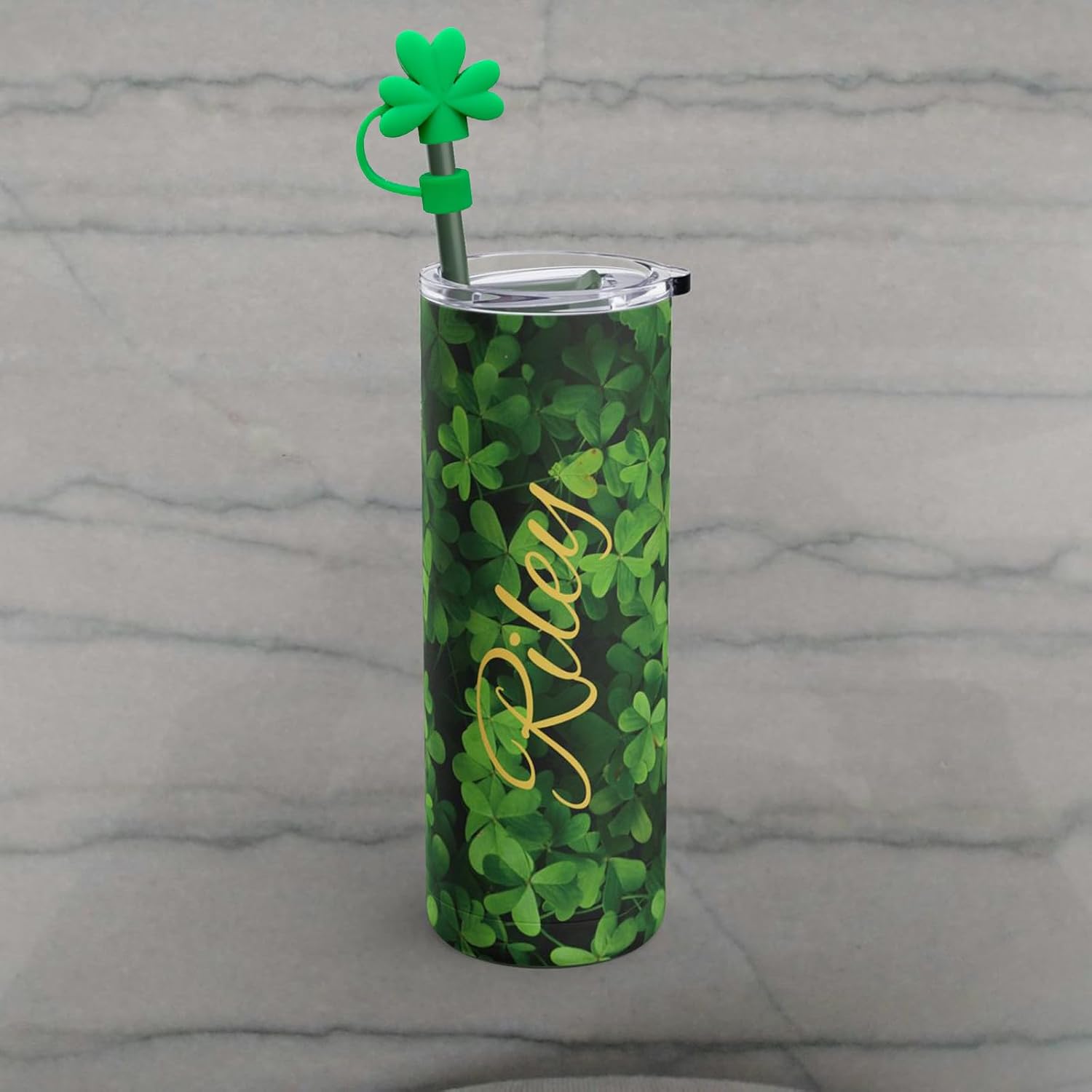 St. Patrick's Day Straw Cover Cap for Stanley Cup, Lucky Shamrock Dwarf Heart Hat Design10mm Silicone Green Straw Toppers for Stanley 30 & 40 Oz Tumbler with Handle, Cute Irish Straw Tips Lids