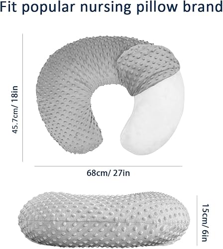 Miniatura 3 de iEvolve Funda de almohada de lactancia para lactancia materna, soporte posicionador, funda para tumbona para bebé niño y niña (gris plateado)