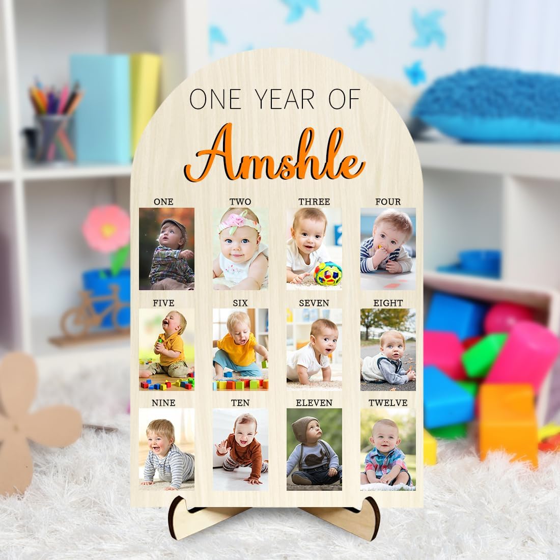 Personalized Baby First Year Picture Frame, Customized