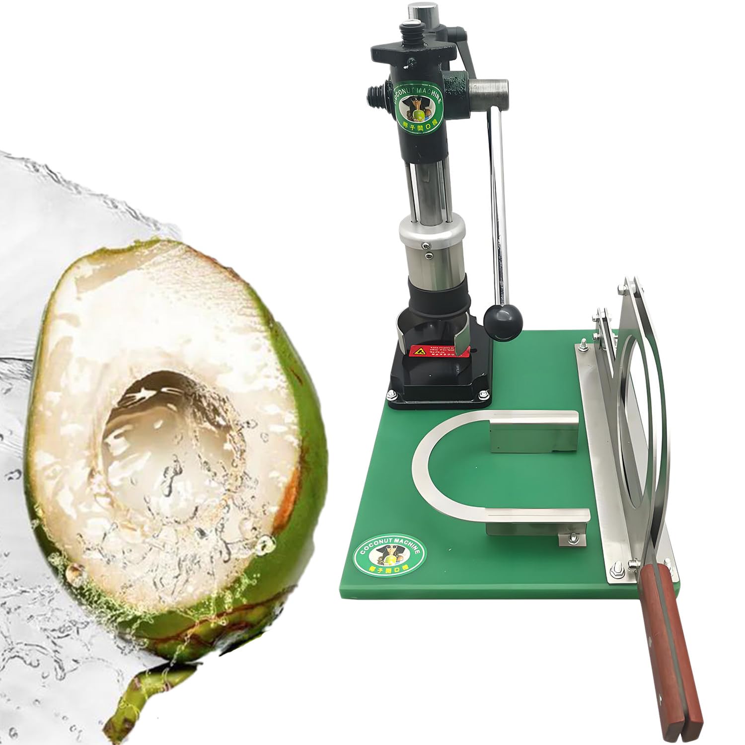 AYCDL Stainless Steel Portable Vertical Coconut Opener Tool, Manual Coconut Hole Opening Machine, Stainless Steel, for Home and Commercial Use