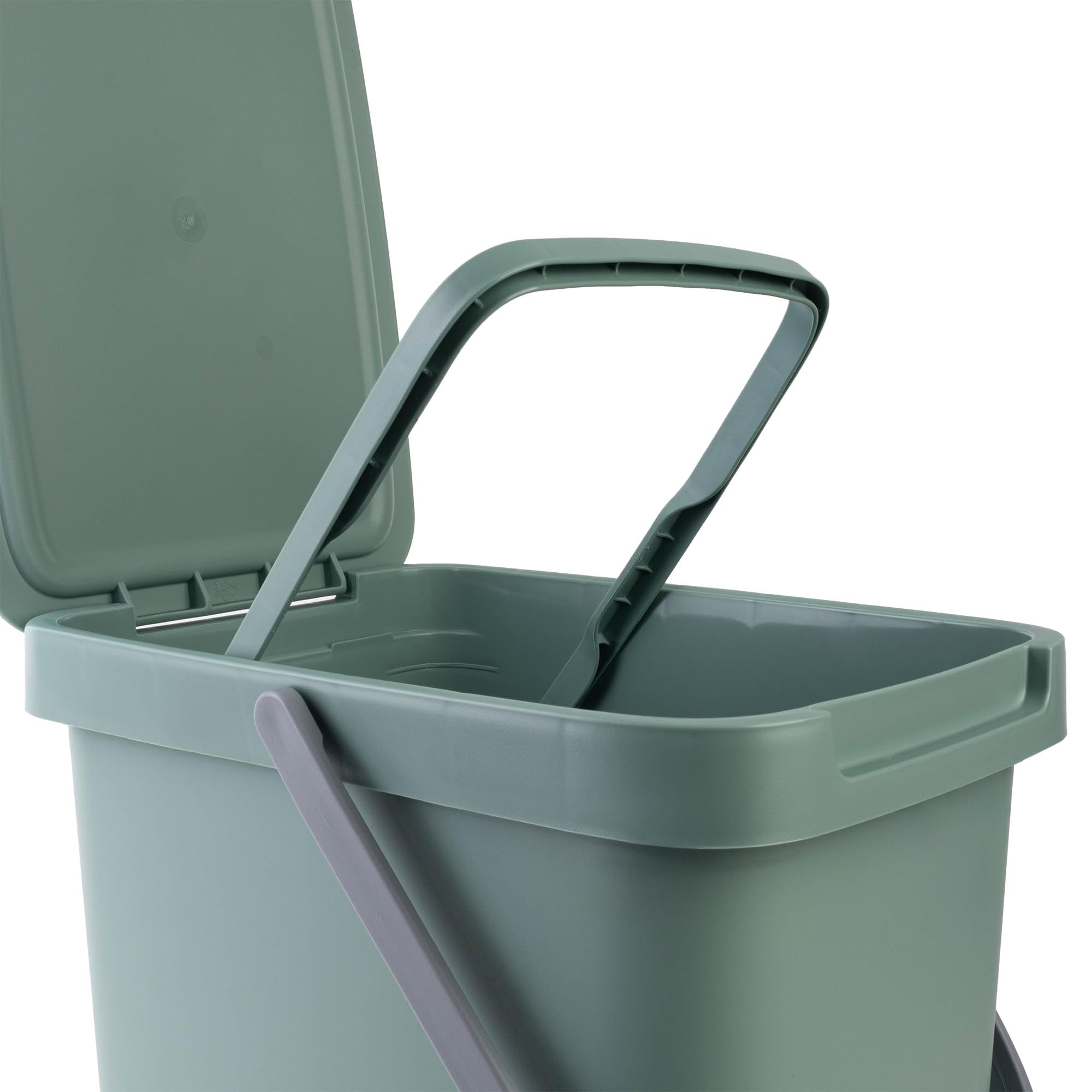 KADAX Poubelle 12 l Plastique rectangulaire avec Couvercle à charnière Vert