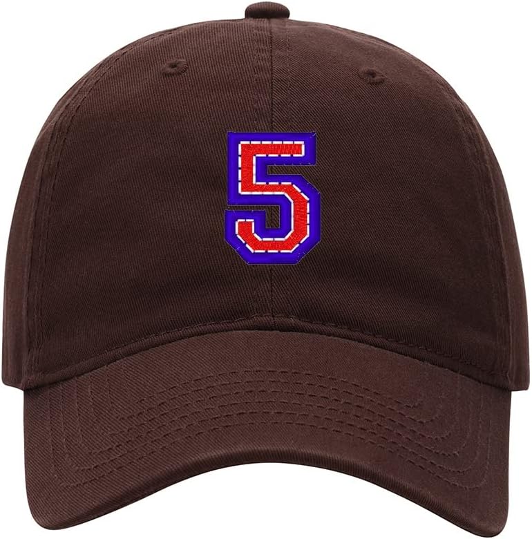 Baseball Cap Men Design Numeric 5 Embroidered Washed Cotton Dad Hat Baseball Caps