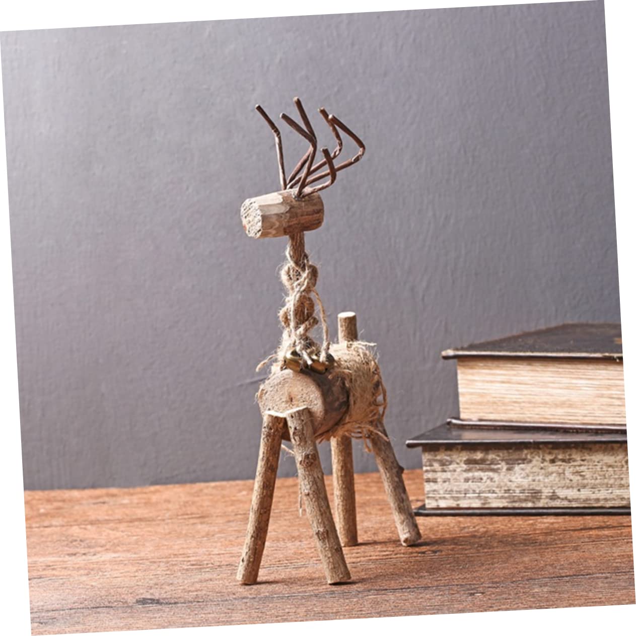 Set Decorazione Natalizia Hommtina - Renna Con Mini Alberi In Resina - Statuette Fortunate Per Camino E Tavolo