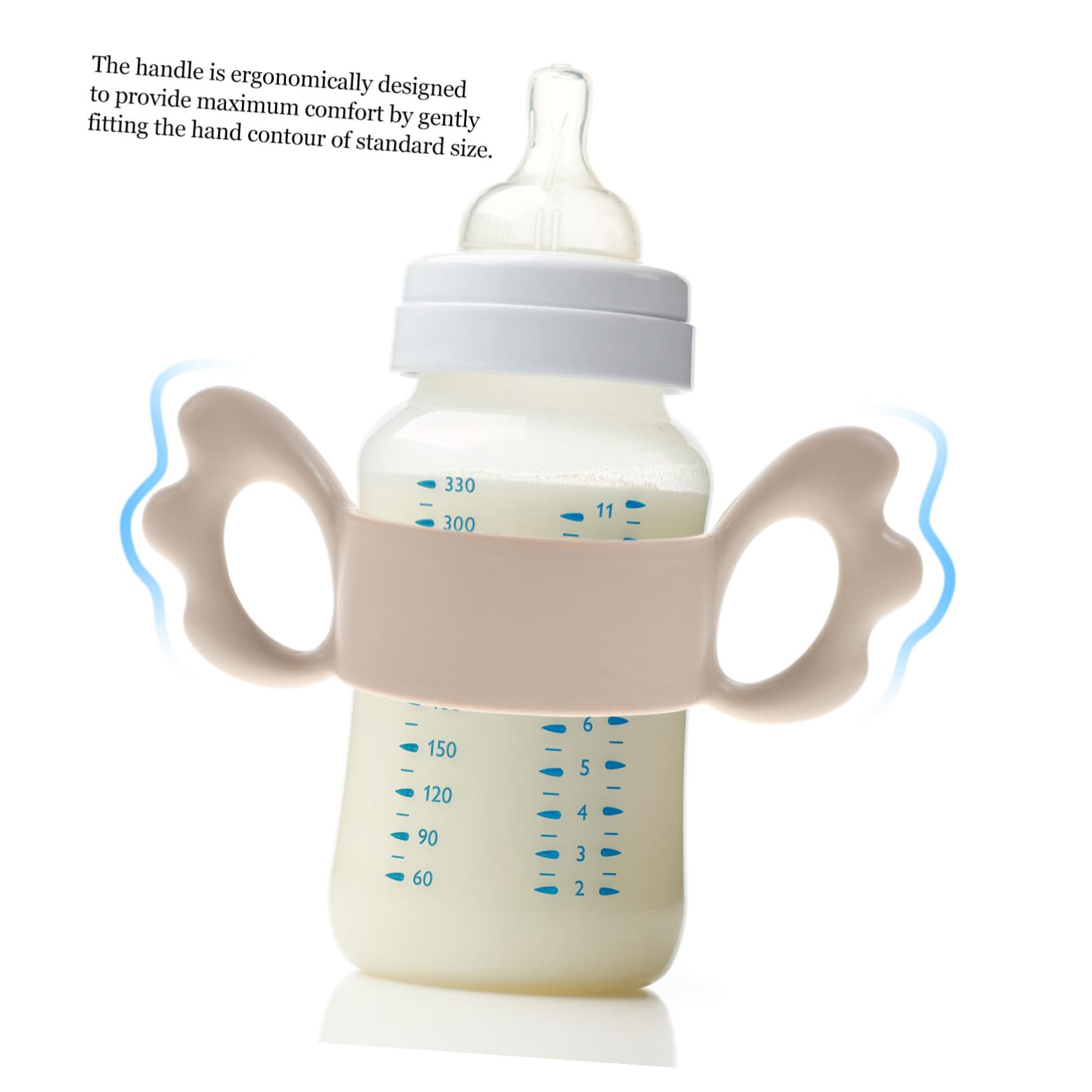 Asa de Silicona para Biberón de Cuello Ancho, Color Café | Asa para Biberón de Silicona, Antideslizante y Fácil de Limpiar, para Botella de Ñiño