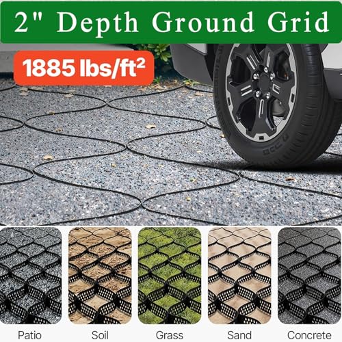 Capacité 855 kg/m² pour cette grille de gravier robuste avec 20 piquets