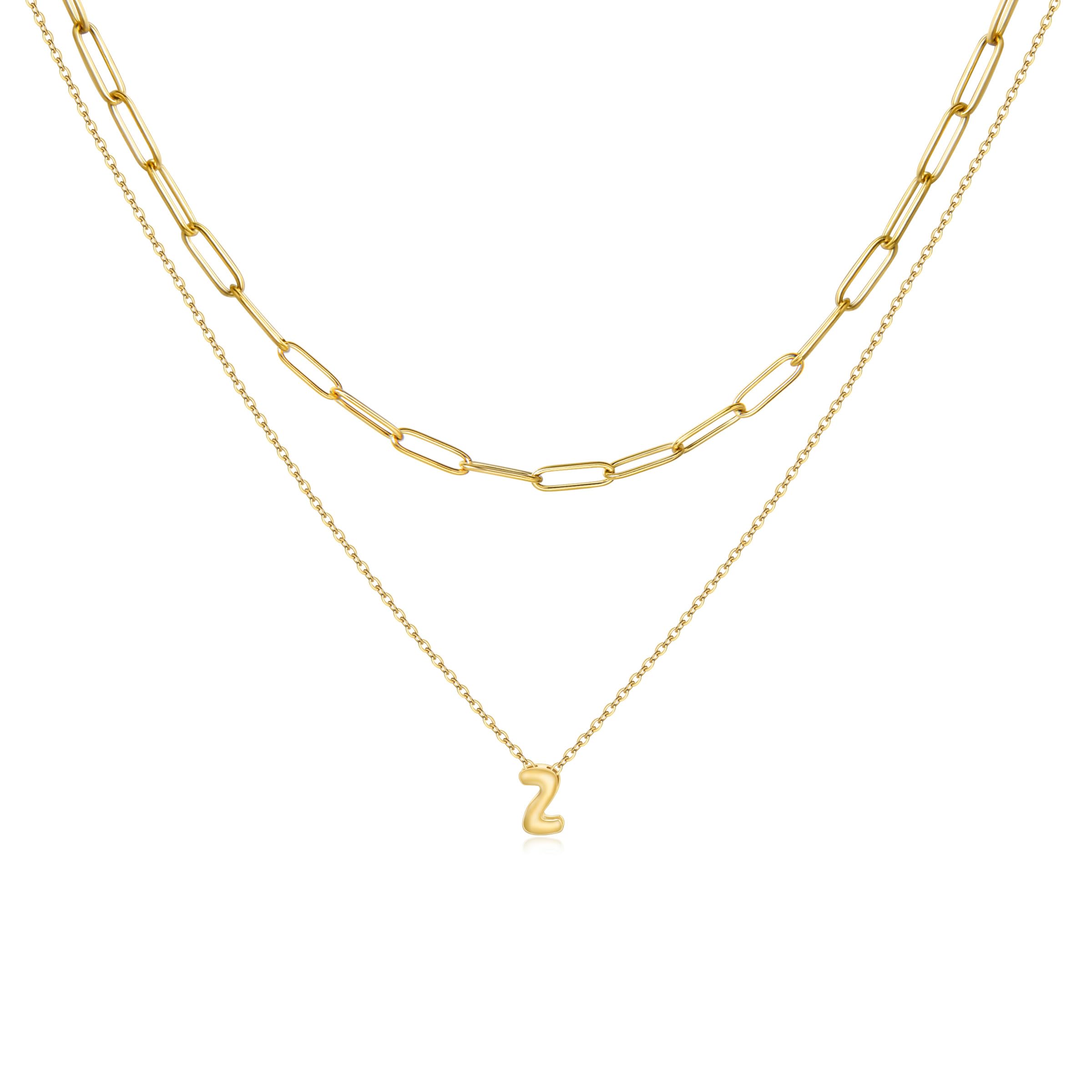 Candyfancy Buchstabe kette Gold Layered Kette mit Buchstaben