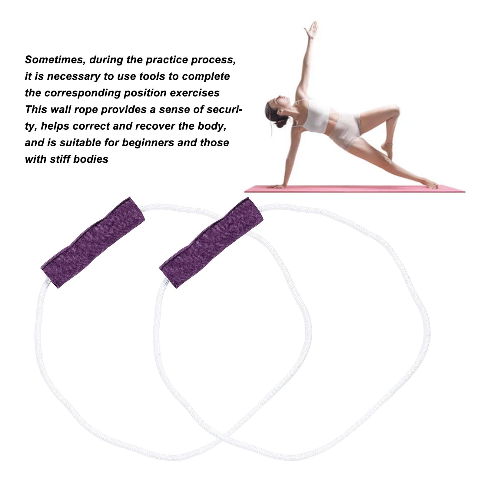 4 Stück Stretching-Gurt, Yoga-Gurt für Physiotherapie, verdickte Yoga-Gurte zum Dehnen, Nicht elastischer Stretch-Gurt für Pilates, Übungen, Stretch-Band für Damen und Herren
