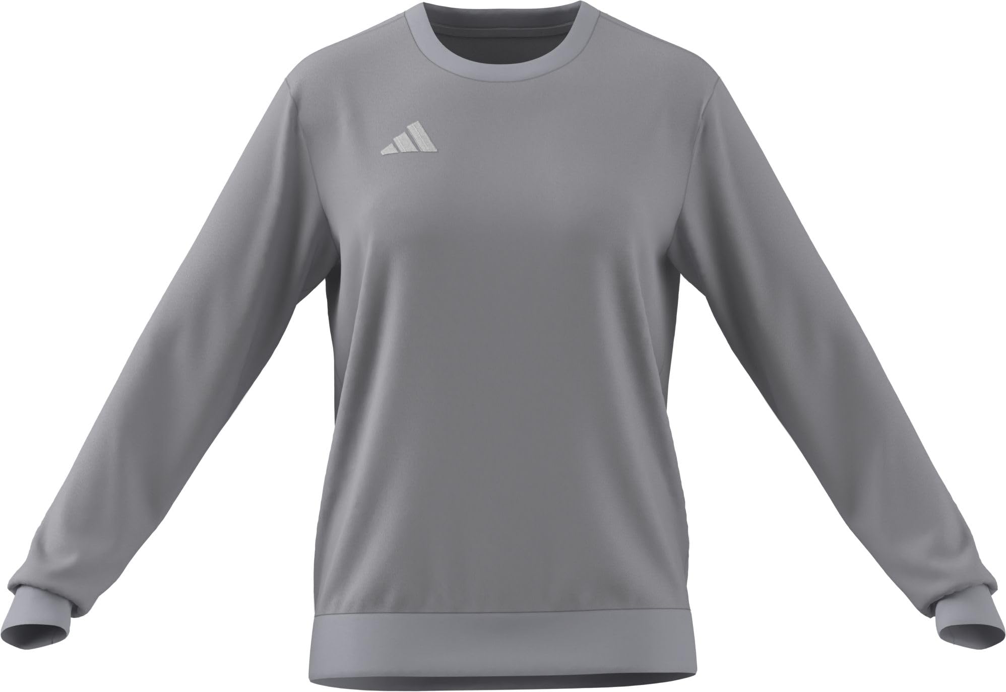 adidas Women's Entrada26 Sweat Top Sweatshirt, team light grey/white, L