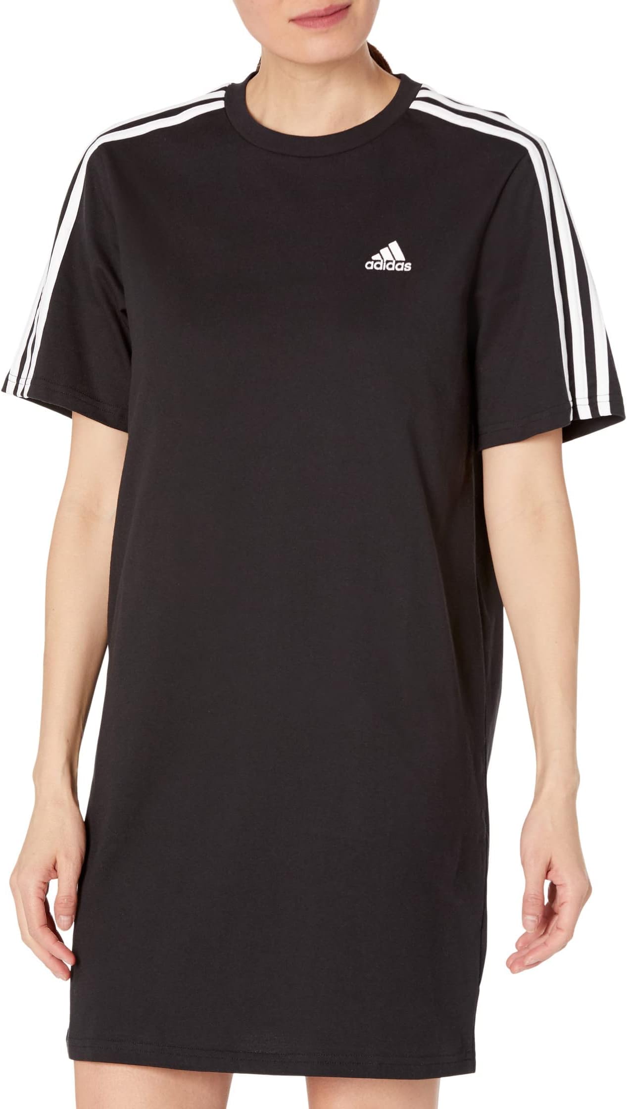 Adidas black jersey dress Clearance