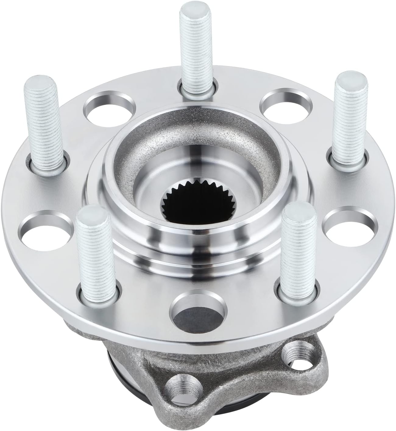 Auto Dynasty Factory Style Rear Wheel Bearing Hub Assembly Compatible with Dodge Caliber Jeep Compass Patriot 4WD 2007-2017, Driver or Passenger Side, Bare Steel