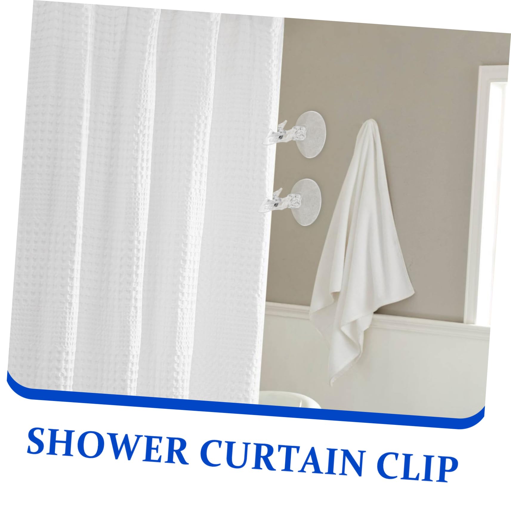 Amosfun 4 Set di Robuste Clip per da Doccia Fermagli per Tende in Plastica con Design Antivento Facili da Usare per Un Bagno Pulito 10 Pezzi*4