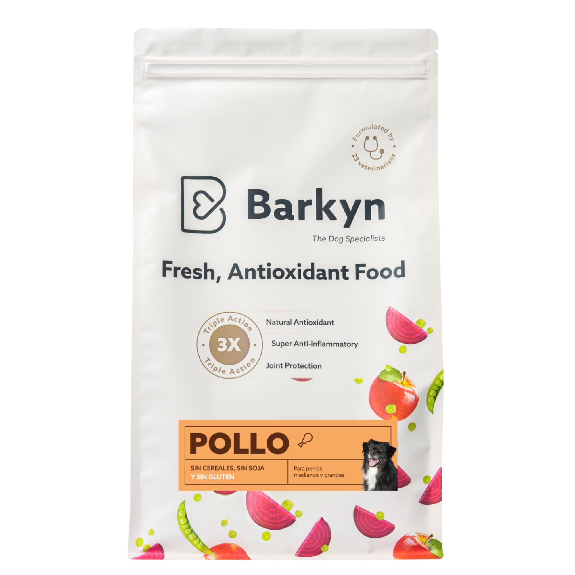 Food for Adult Dogs Medium and Large Breeds - Chicken - with Hydrolyzed Protein, Collagen and Omega-3 - Dry Dog Food - 3 kg