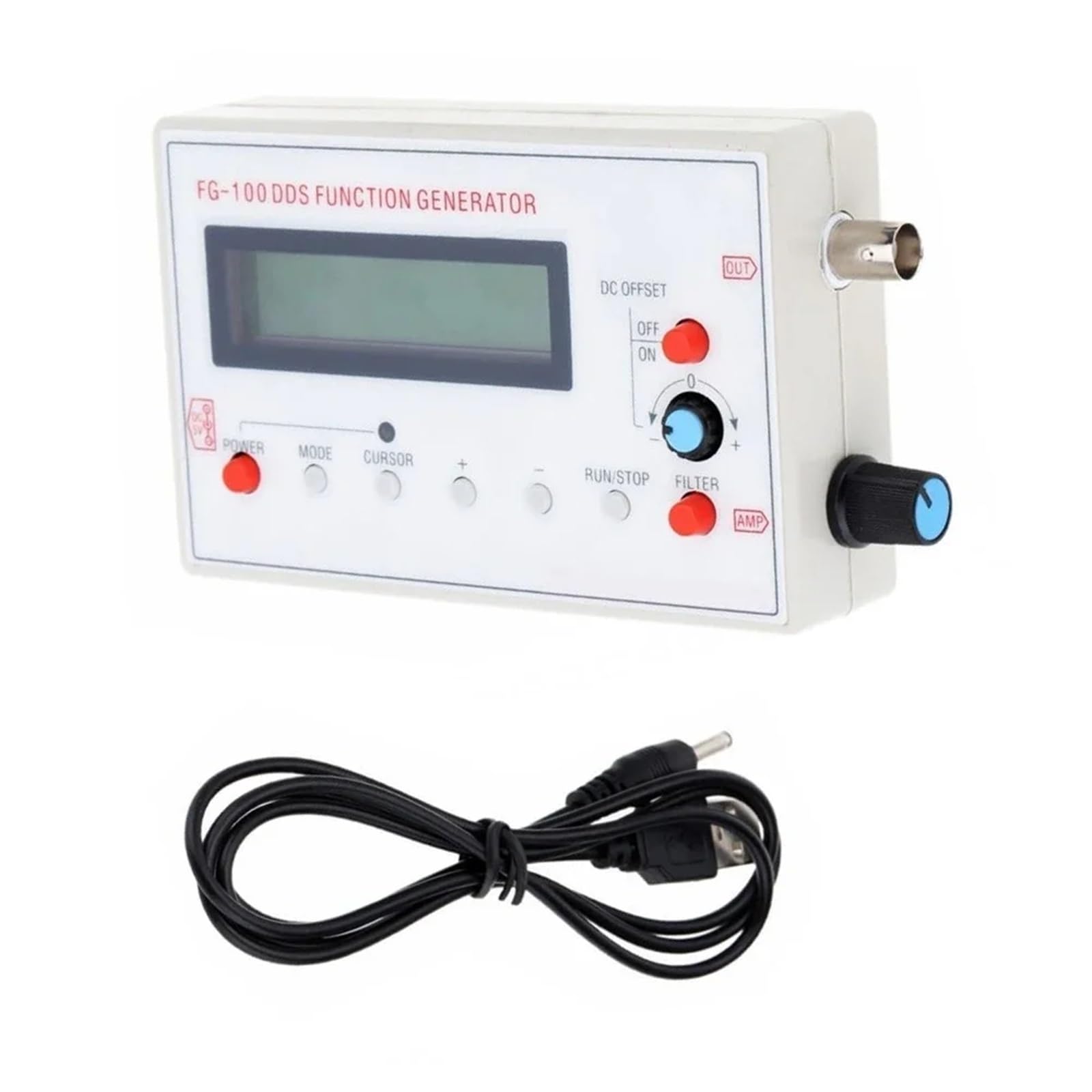 FG-100 DDS Función Generador de Señal Contador de Frecuencia 1HZ-500KHz Módulo de Señal Sinusoidal Cuadrado Triángulo Sierra Wave
