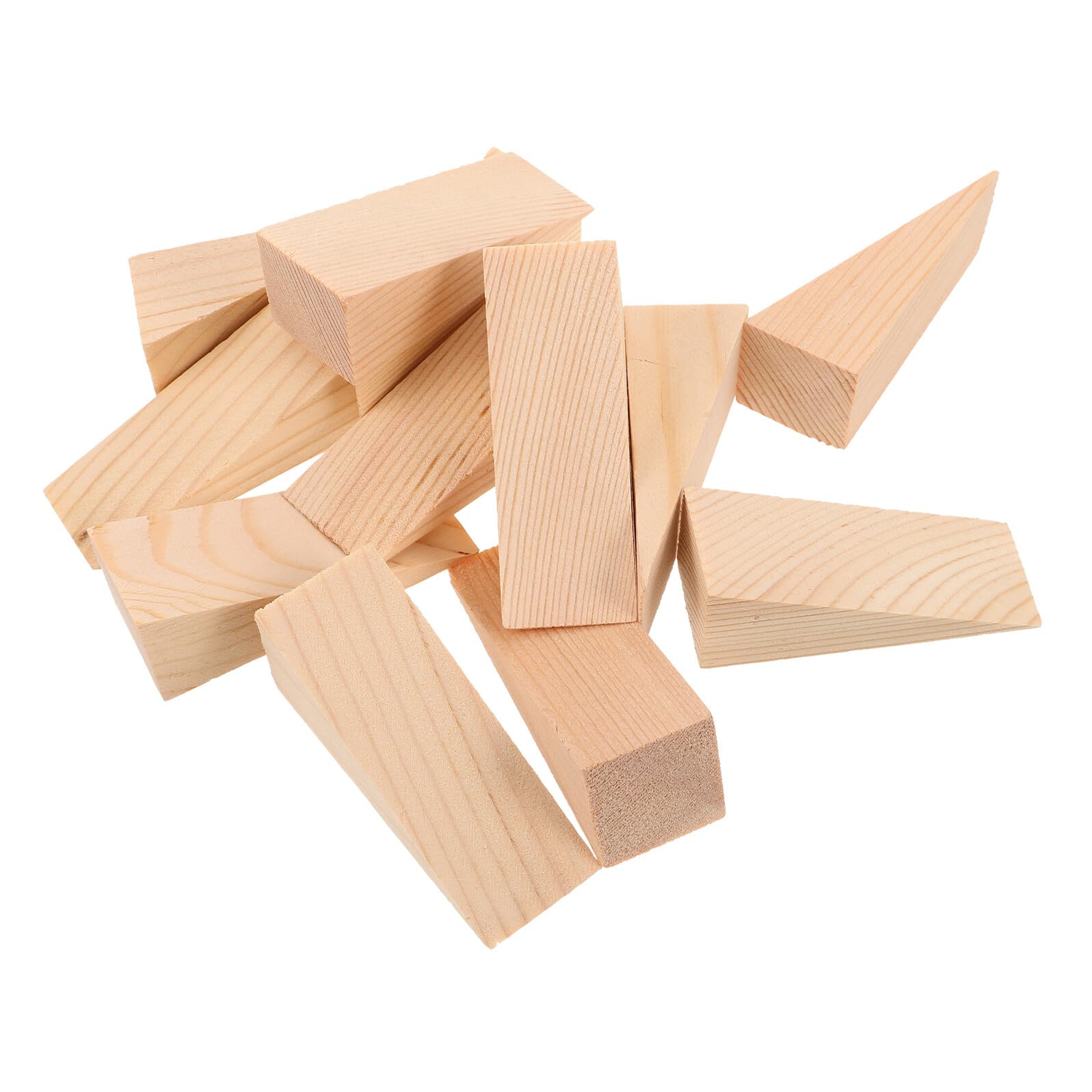 12 Piezas Cuñas de Madera Dura Topes Triangulares para Puerta Cuña de Madera para Bricolaje para Proyectos de Carpintería