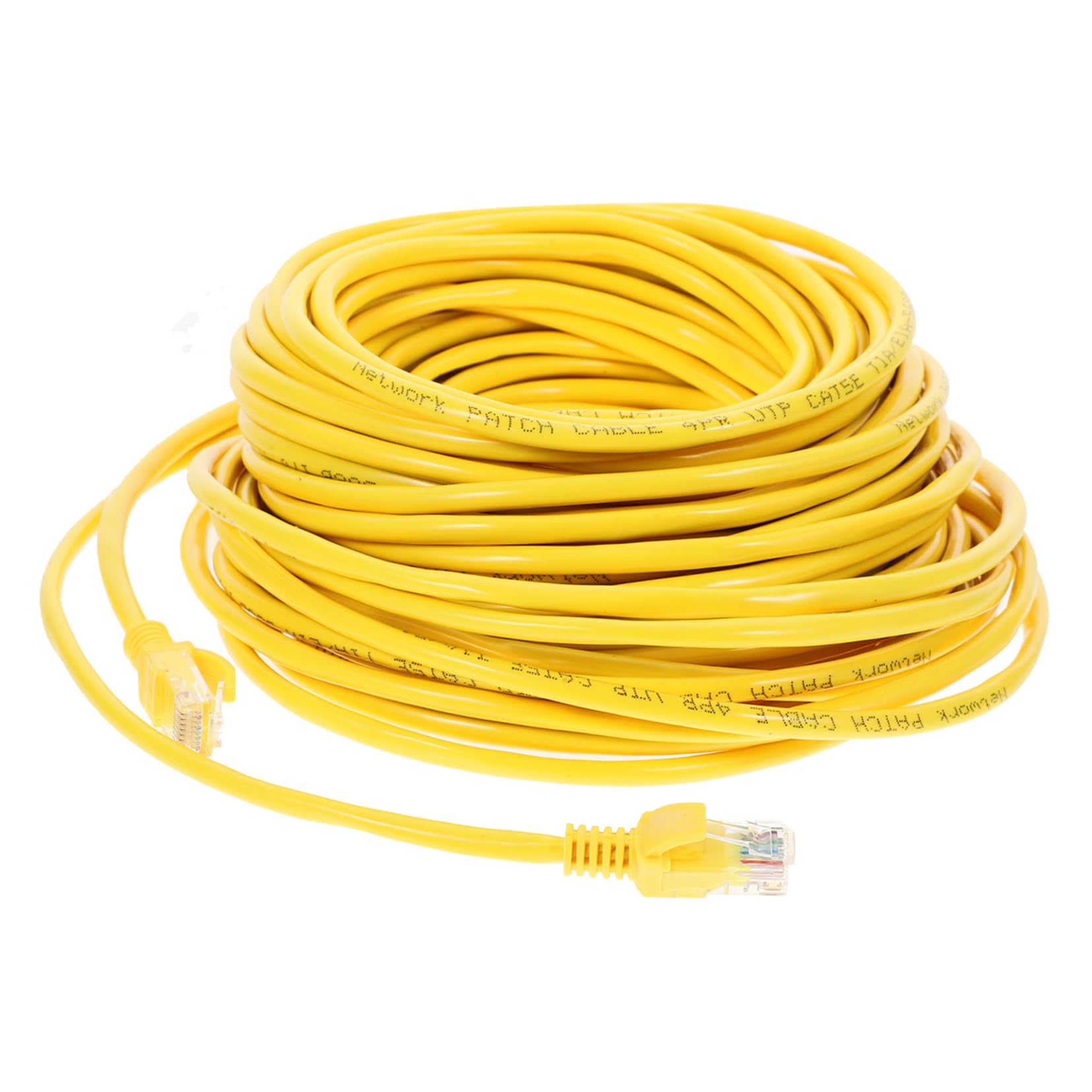 HOMOCONO Stylish Yellow 20m Cat 5e Network Cable Ethernet Cable Jumper Modem Data Cable LAN Cable