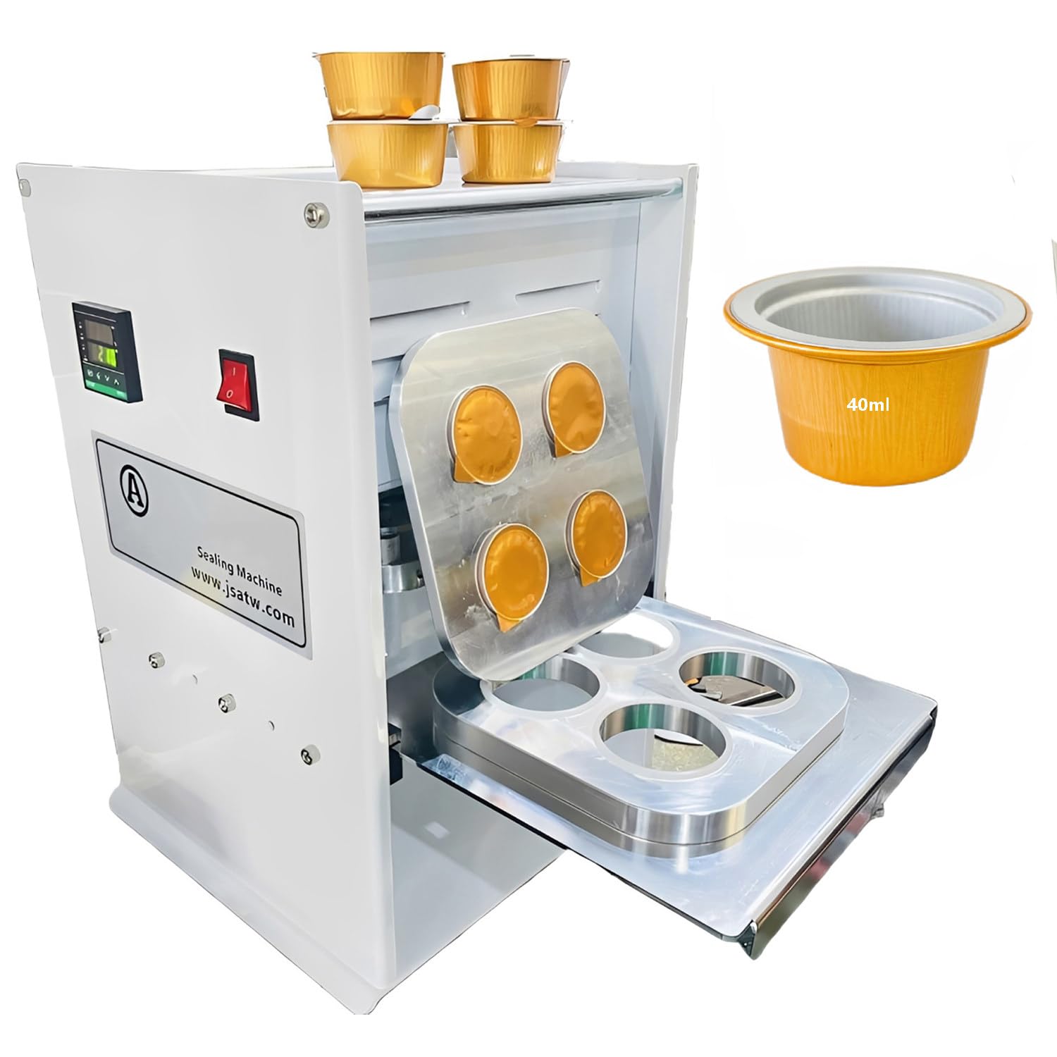 asdchZen Manual Heat Sealing Machine With Digital Temperature Control For Packaging Coffee Pods, Food Boxes, And Liquids (40Ml)