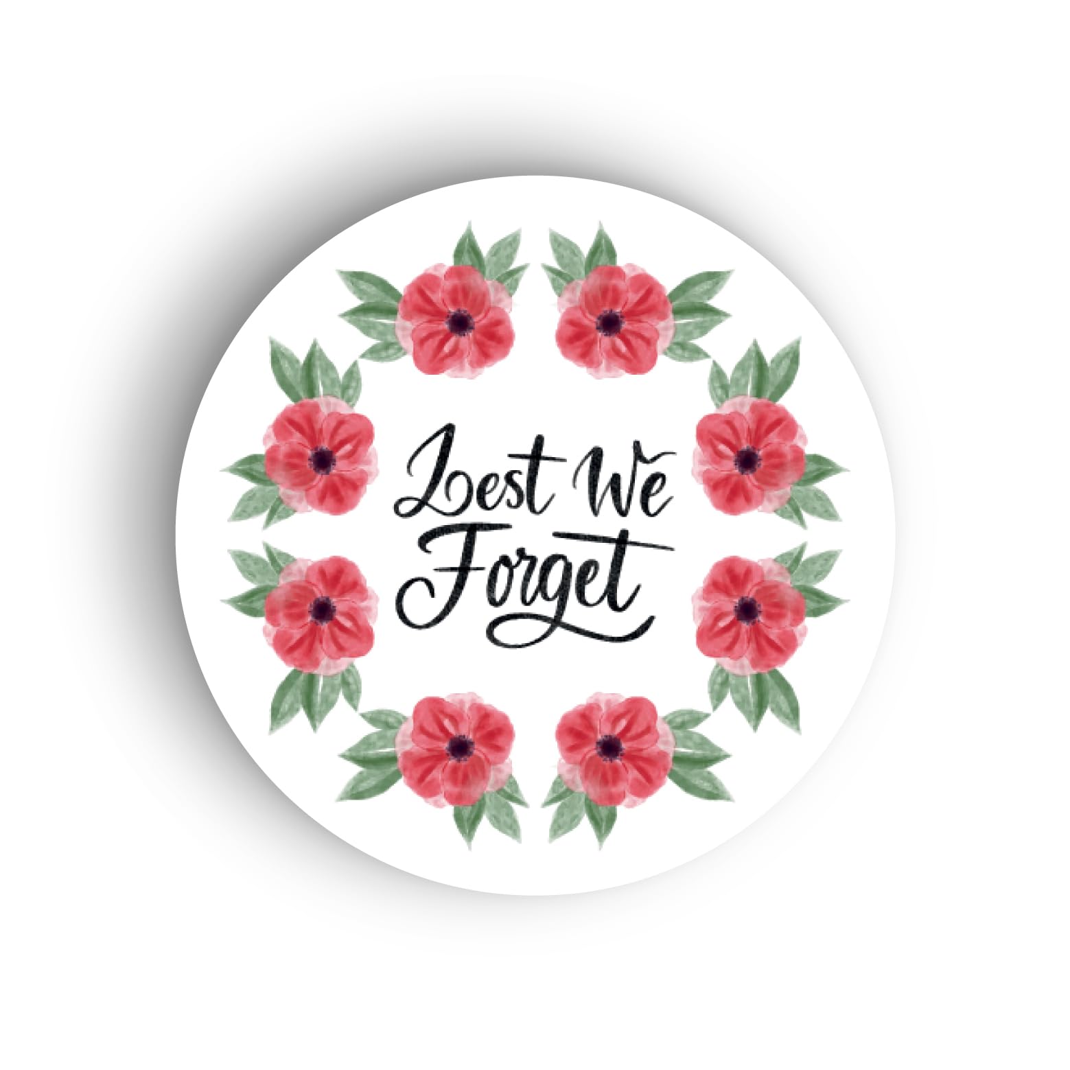 KraftyBazaar Pack of 180 Remember Poppy Wreath Remembrance Day, Self-Adhesive Vinyl Labels, 37mm Self-Adhesive Stickers, Multipack Stationery Crafts Decorative Labels, Remembrance Sunday Parade