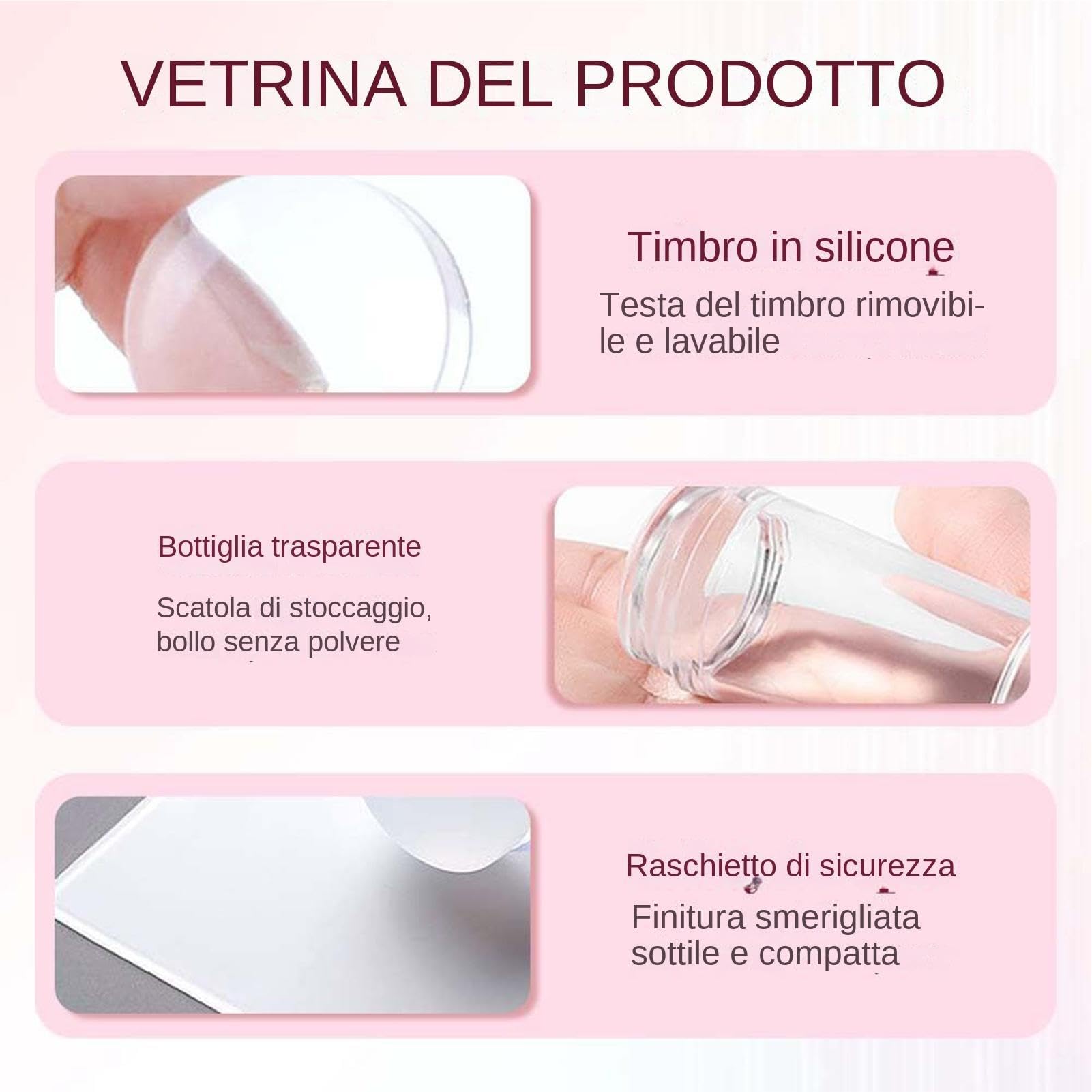 Kit Di Timbri Per Unghie Con Punta Francese In Silicone Stampo Per Unghie In Silicone Trasparente Strumento Di Stampa Per Nails Per Ragazze Manicure A Casa Salone D'arte Fai Da Te