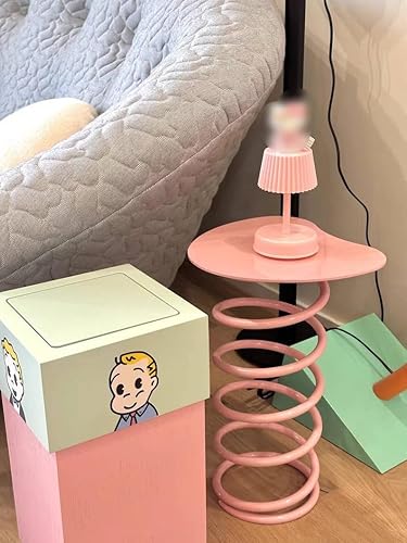 Miniatura 4 de Mesas auxiliares en forma de corazón Muebles de metal para el hogar Sala de estar Sofá Mesita de noche lateral Balcón Mesa de té pequeña HL (rosa)