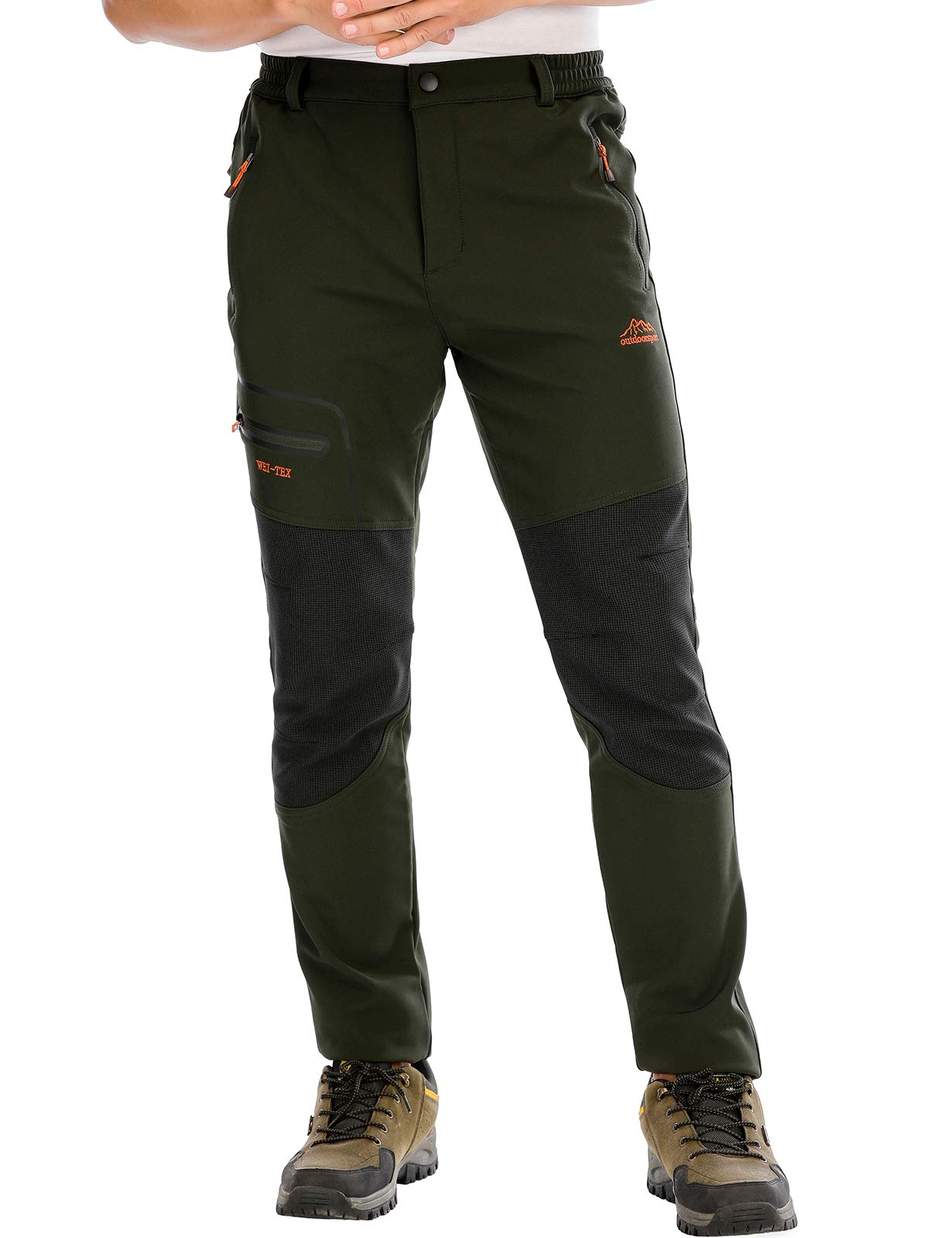 DAFENP Pantaloni Trekking Sci Uomo Invernali Pantaloni da Lavoro Termici Impermeabile Pantaloni Neve Softshell Montagna Escursionismo Caldo All'aperto