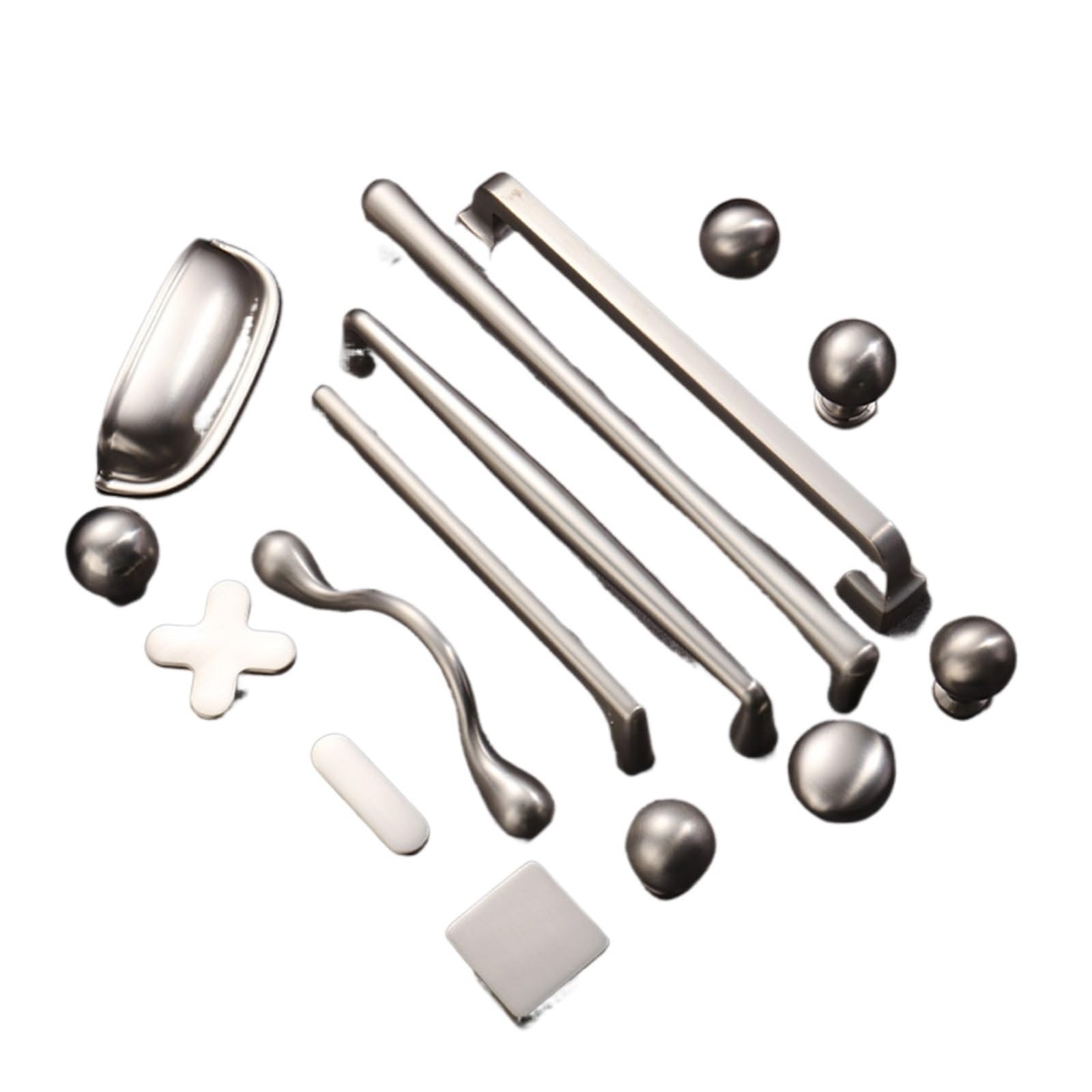 ZRHWSPD Brushed Nickel Cabinet Pulls Nickel Brushed Kitchen Cabinet Storage Silver Drawer Knobs Cupboard Wardrobe Closet Door Pull Furniture Handles(F6619 96mm)