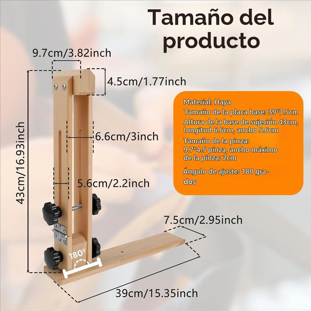 Pinzas de Costura de Cuero de Madera artesanal, Coser Clip de Madera,Herramienta de Costura de Cuero,9pcs cosidas a mano de cuero, agarre seguro, multifuncional, para Artesanía de Cuero DIY