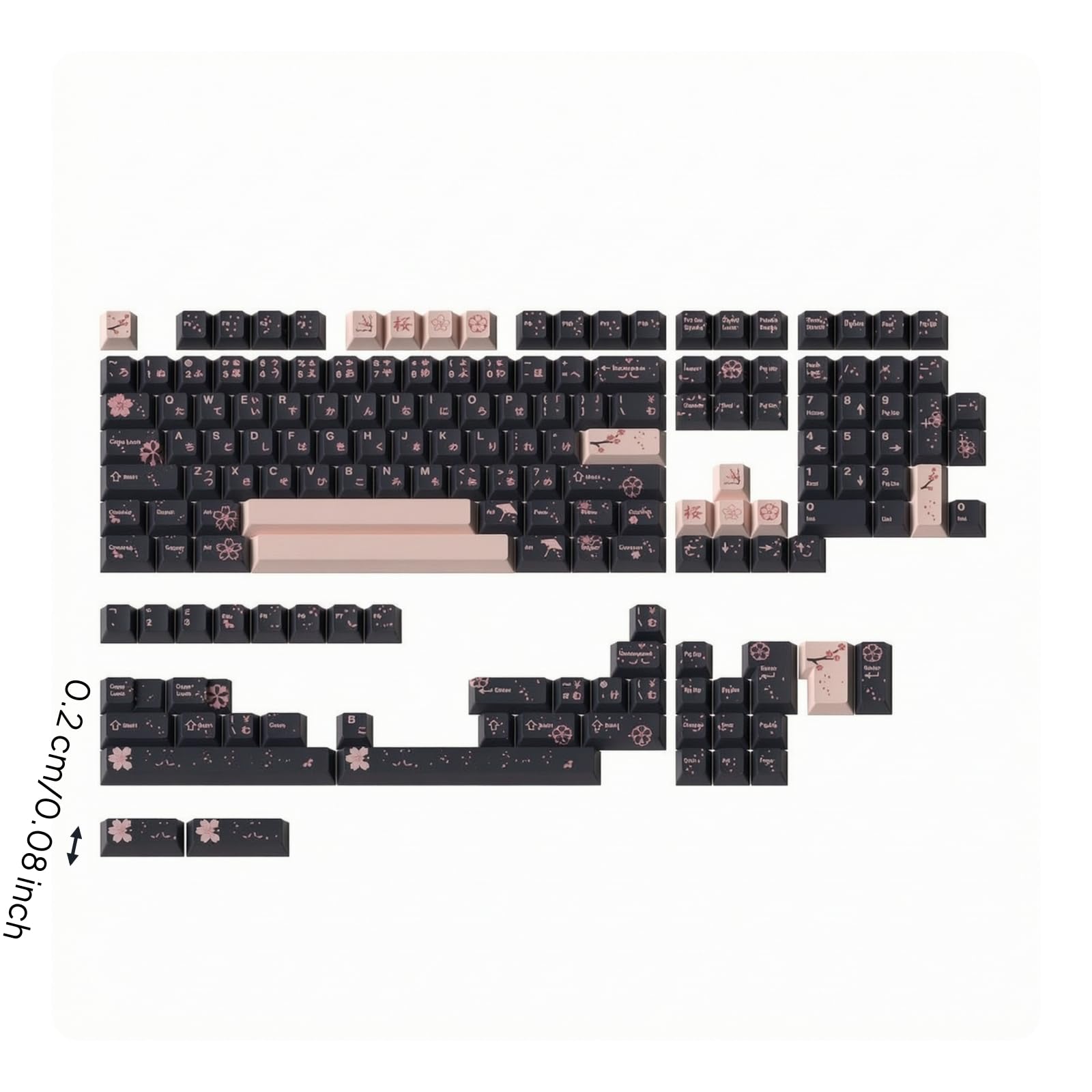 Set di Keycaps Giapponesi Keycaps in PBT Ergonomici Tasti per Giocatore