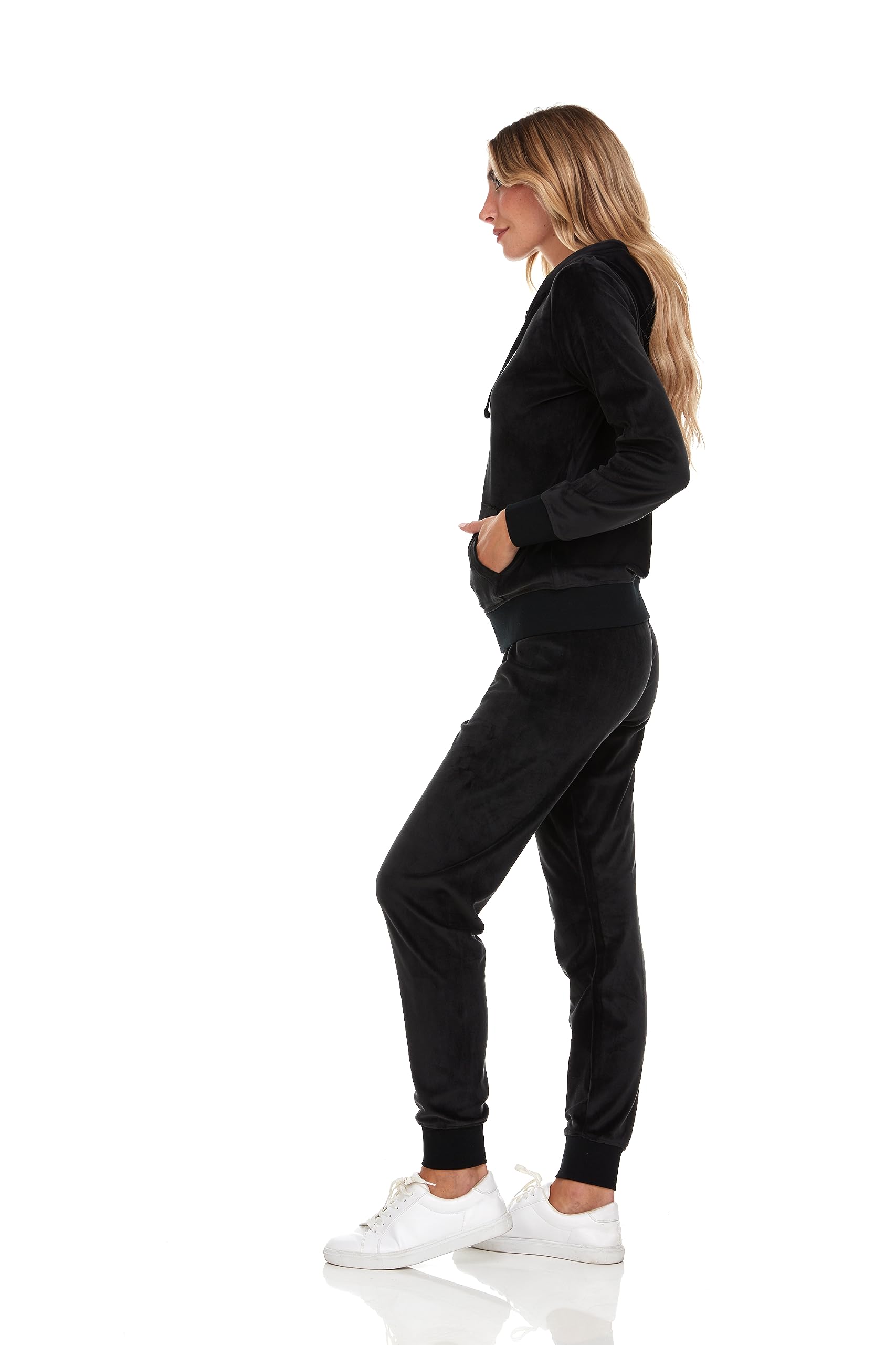 Cheetah Conjunto deportivo de terciopelo de 2 piezas para mujer, sudadera con capucha y pantalones deportivos para mujer