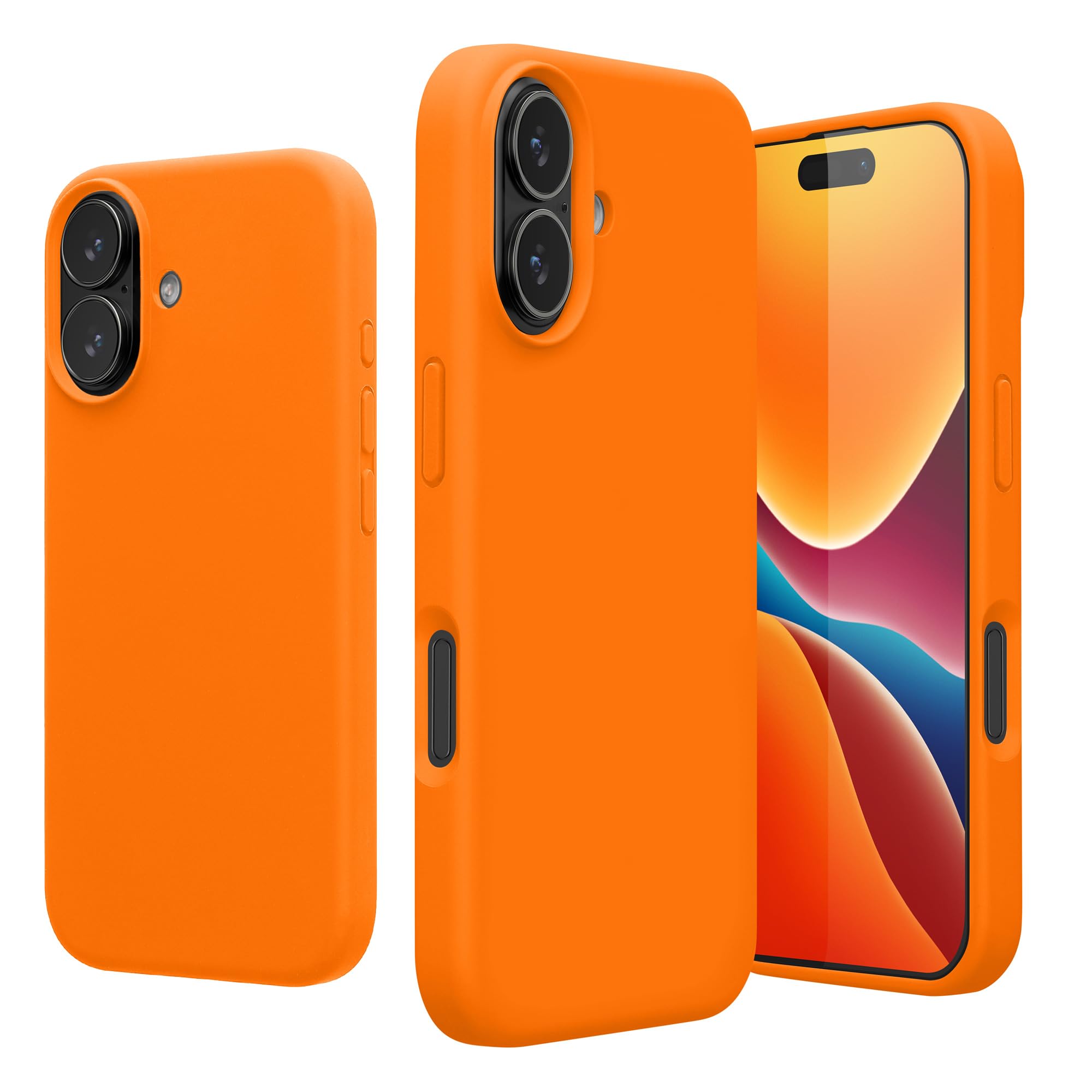 kwmobile Cover per iPhone 17 Custodia - Back Case per Smartphone in Silicone TPU - Protezione Gommata - arancia fruttata