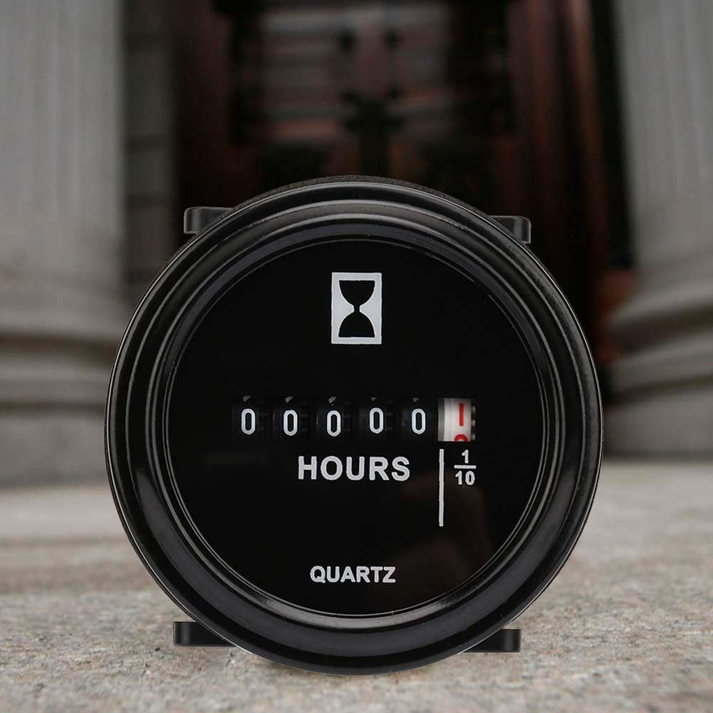 Compteur Horaire Numérique Minuterie Industrielle Etanche SH-1 Affichage LED pour Machines Générateurs Compresseurs d'air Pompes à Eau Ponts Roulants Voitures 6-80V (Noir)