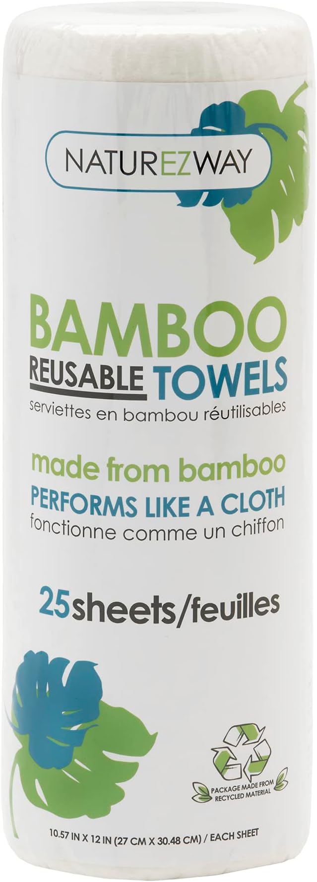 NatureZway Bamboo Perforated Towels Rayon Made from Bamboo, 25 Sheets