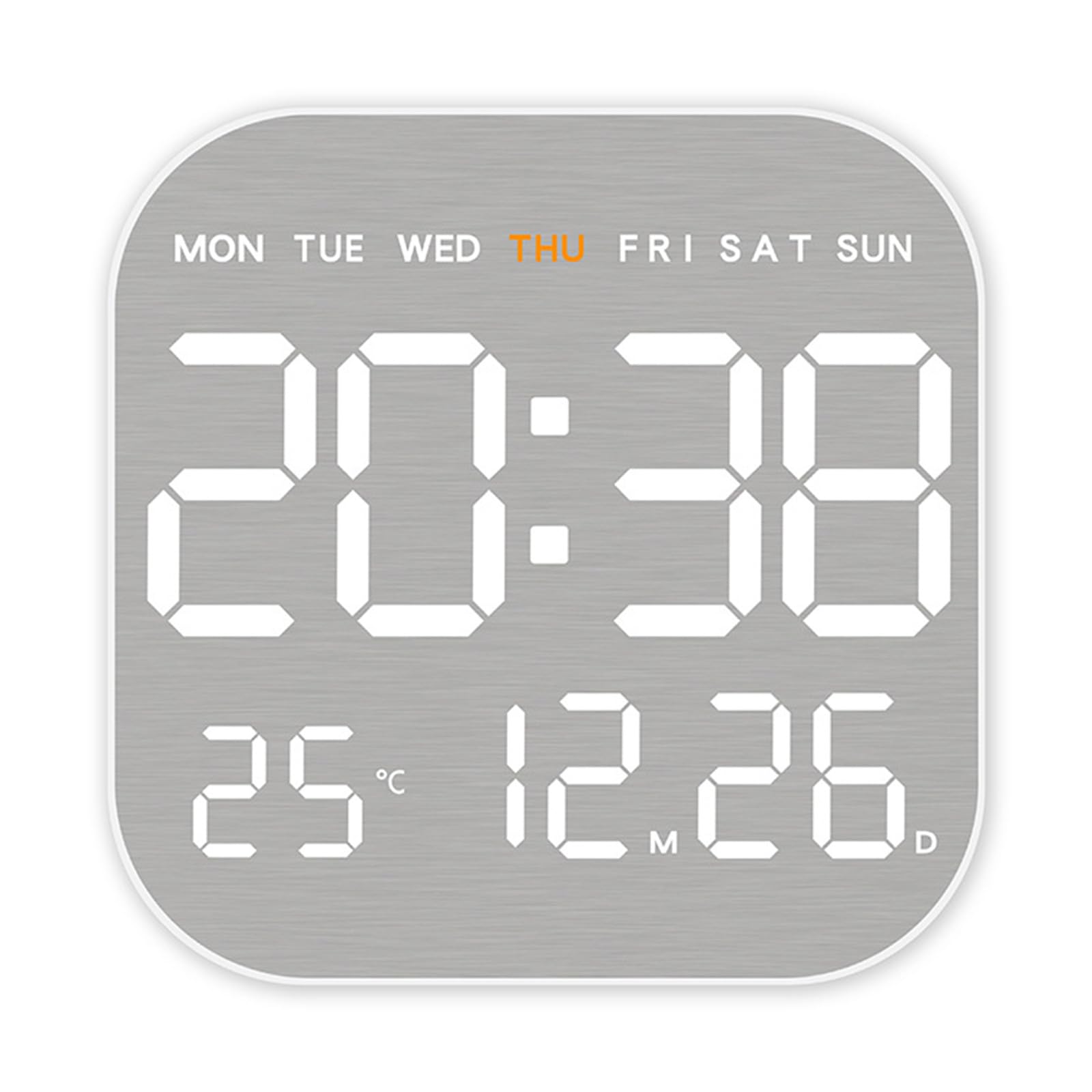 Yhplxyuus Metal Digital Alarm Clock with Snoozes and Night Modes for Bedrooms Offices and More LED Display Clock
