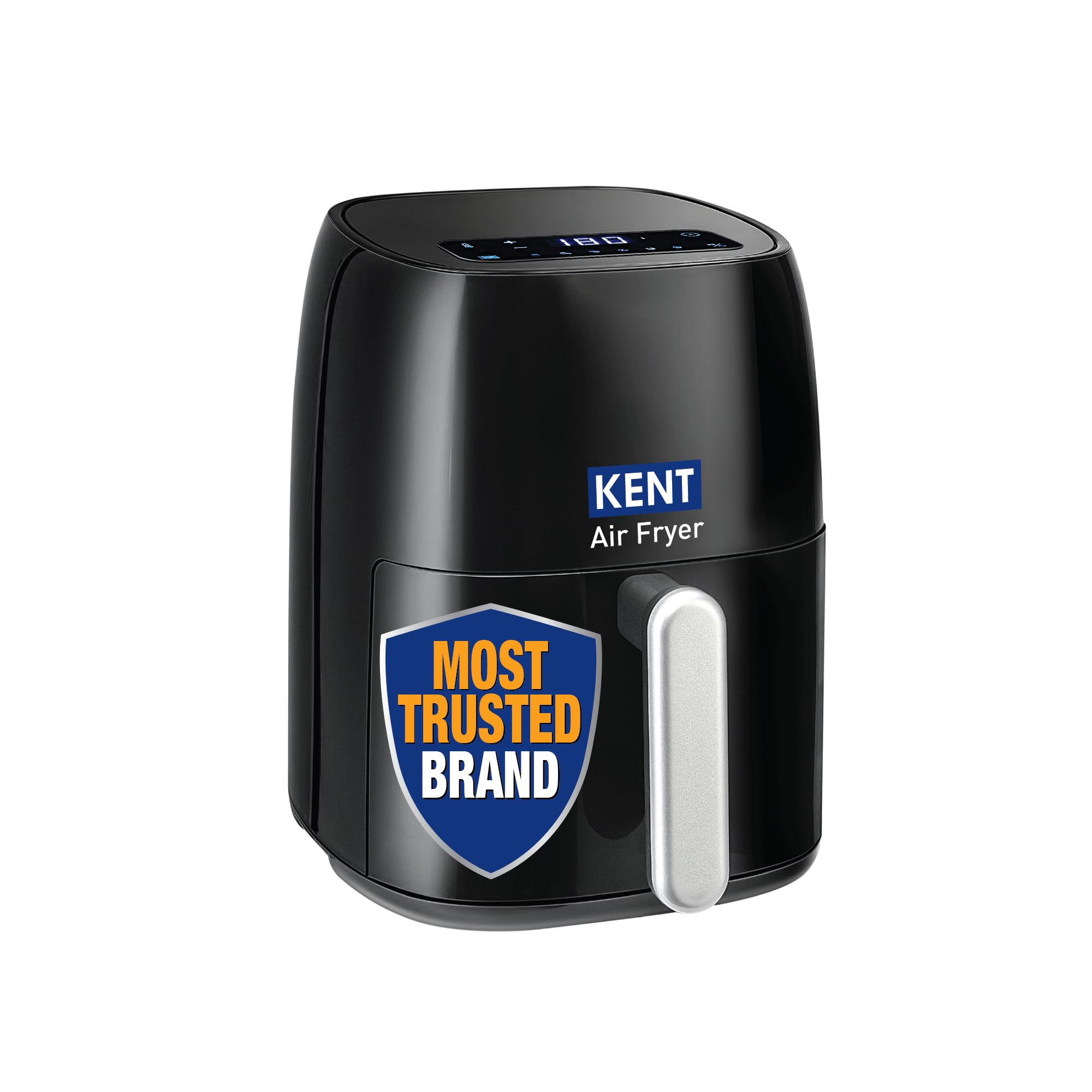 KENT Digi Plus Air Fryer | 4L Capacity & 1300W | Fry, Grill, Roast & Bake | Digital Display & Touch Control Panel | Rapid Heating | 80% Less Oil Usage | High Temperature & Uniform Heating | Black