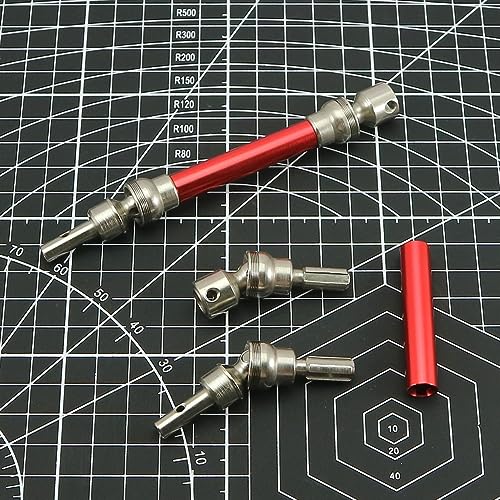 RCAWD Alloy Front Rear Drive Shaft For 1/8 Arrma 3s Typhon 550 MEGA 3S BLX upgraded part upgrades parts(Red)