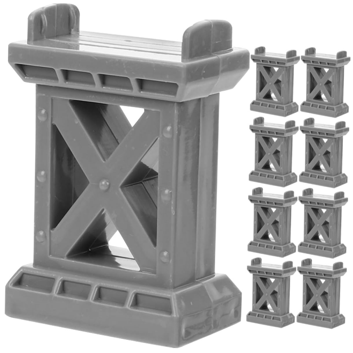 WOONEKY Scale Train Track Bridge Support Risers 9pcs Wooden Train Track Accessories Parts