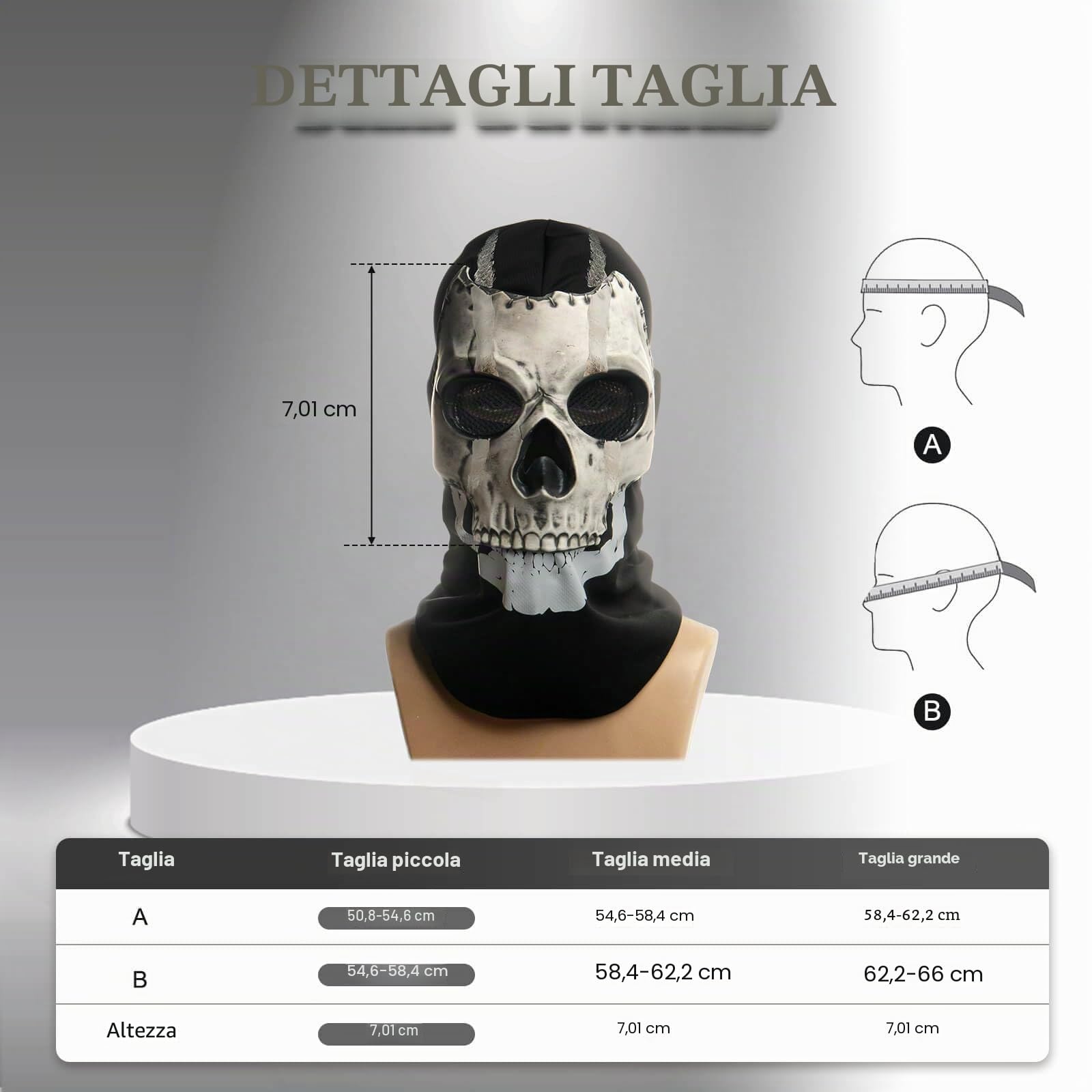 PARTYGEARS Maschera Fantasma Cranio Full Face Mask MW2 Maschera Cosplay per Sport Halloween Cosplay