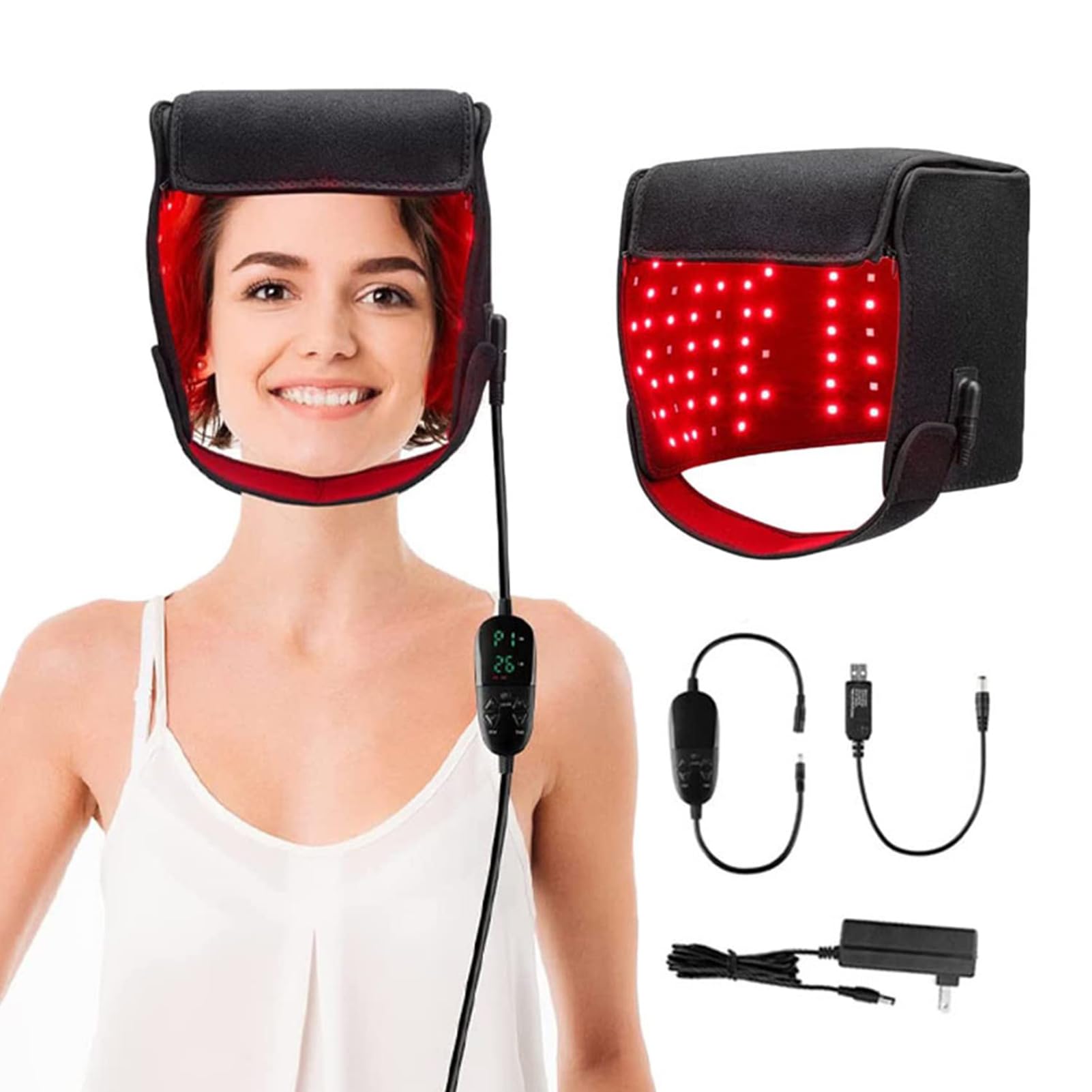 216 Pezzi Di Terapia a Luce Rossa a LED, 660 Nm E 850 Nm Dispositivo Terapia a LED a Infrarossi, Tappo Crescita Dei Capelli Laser a Luce Rossa, Promuovi Il Cappuccio Rapido Cura Per Uomini E Donne