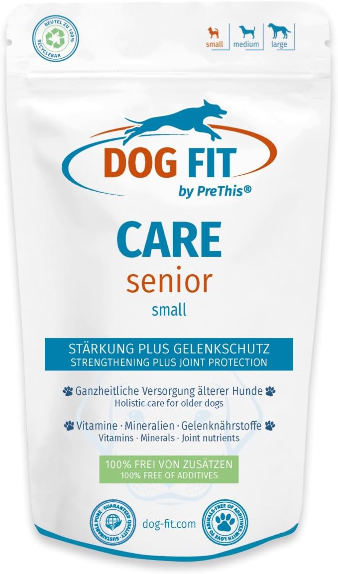 DOG FIT by PreThis® Care Senior I Building Preparation for Old Dogs Plus Joint Protection & Vitamins & Minerals I Food Supplement Free from Additives I Small