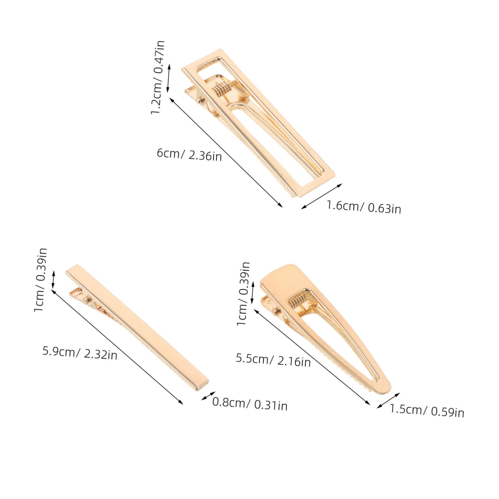 Healeved 60 pezzi Fermagli Capelli Coccodrillo in Metallo Dorato Clip per Capelli Fai da Te per Ragazze e Donne Accessori Leggeri e Comodi per Styling e Trucco