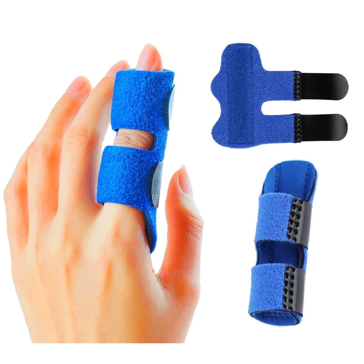 generic Hyzone Finger Splint Support For Pain Relief Finger Straightener Stabilizer Brace For Broken, Strained, Swollen, Arthritis, Tendinitis - Blue-picture-22