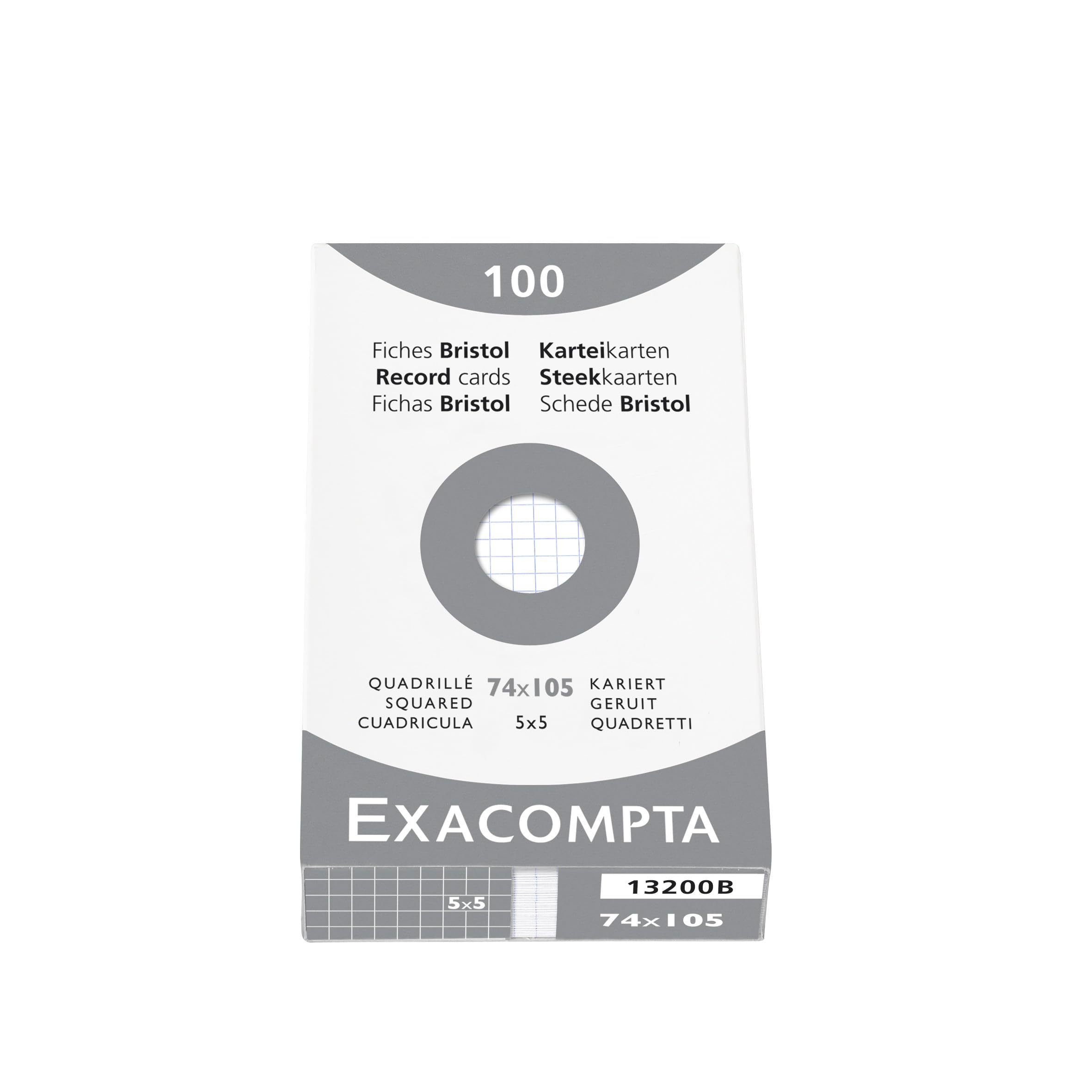 Exacompta 10 Packs of 100 White Squared 5x5 Unpunched 74x105mm Squared Index Cards for Inkjet Printers Laser Printers and Copiers (13200B) - Image 3