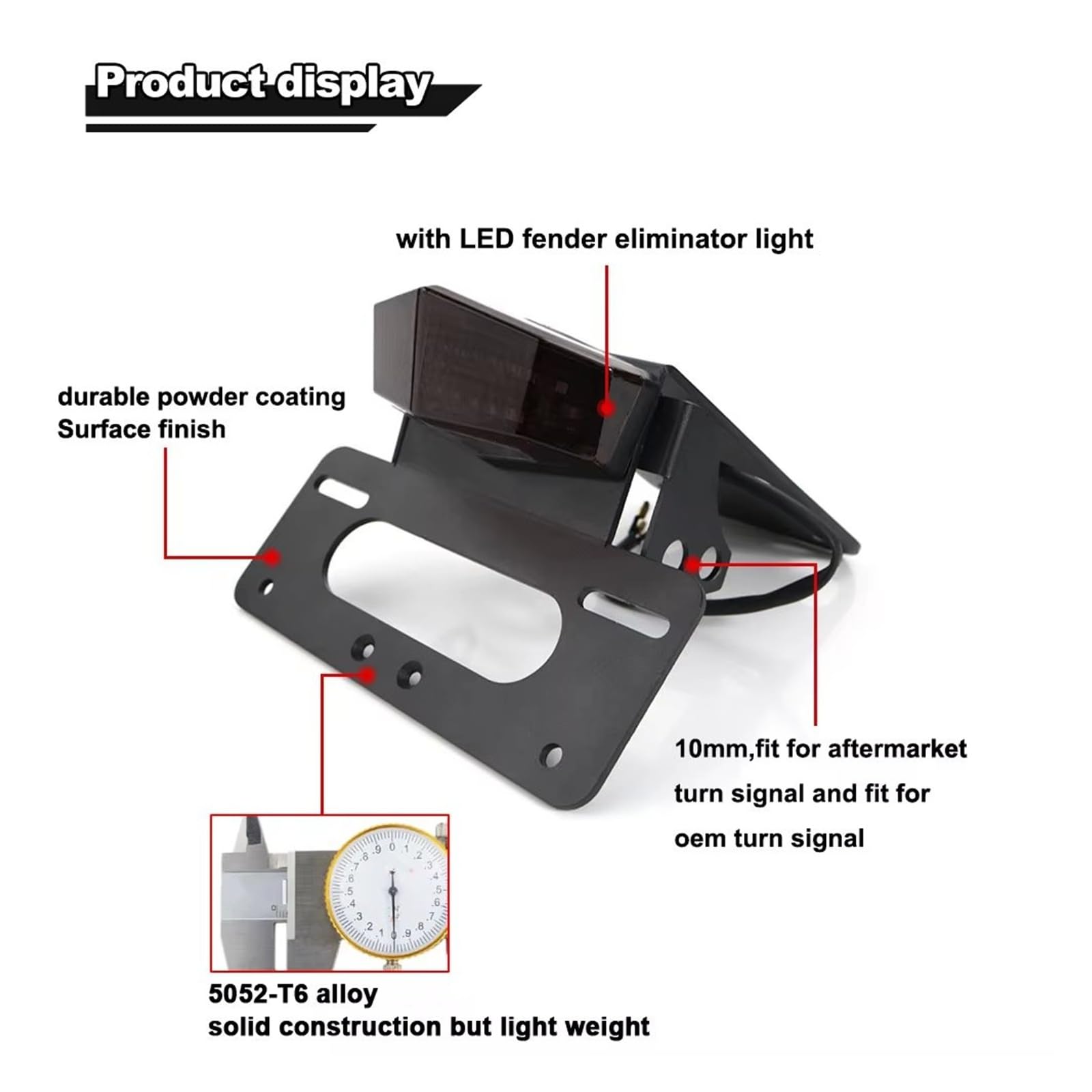 Moto Supporto Targa Per KLX250 2009-2022 Per KLX250S/SF Per KLX300/SM 2021-2023 Kit Portaoggetti Per Coda Staffa Porta Targa