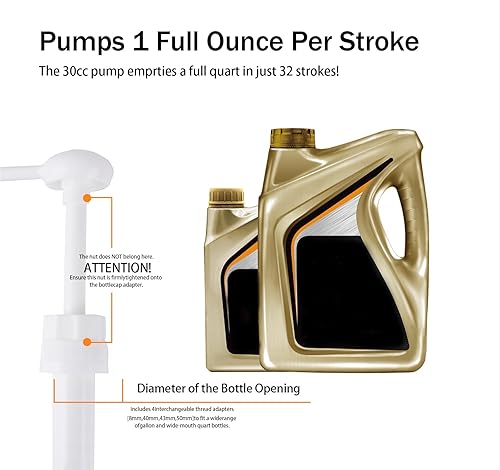 Miniatura 3 de Bomba manual de transferencia de fluidos automotriz, capacidad de 30 cc para botellas de galón, transferencia de aceite y anticongelante, botellas